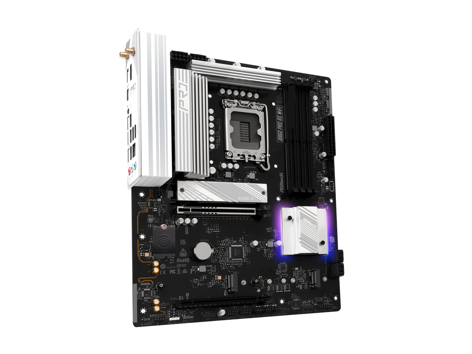 ASRock B860 Pro RS WiFi Mainboard - Intel B860 - Intel LGA1851 socket - DDR5 RAM - ATX