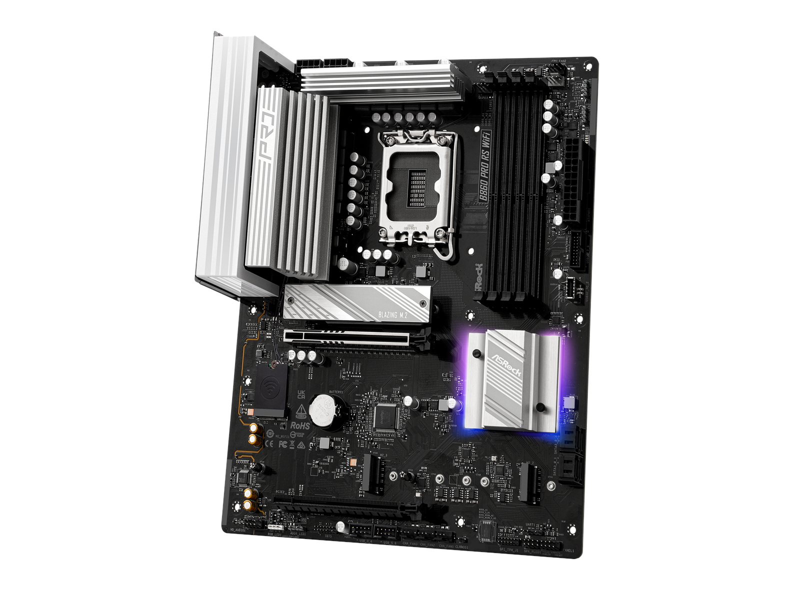 ASRock B860 Pro RS WiFi Mainboard - Intel B860 - Intel LGA1851 socket - DDR5 RAM - ATX