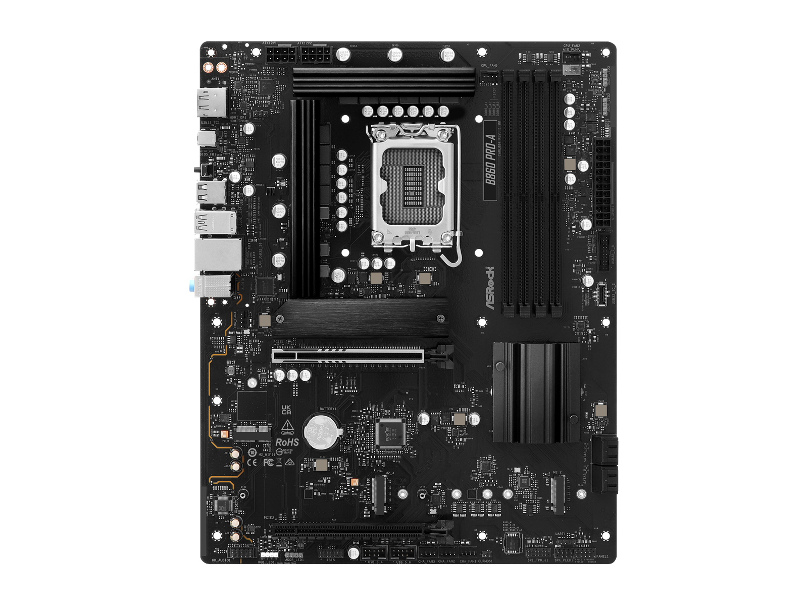 ASRock B860 Pro-A Mainboard - Intel B860 - Intel LGA1851 socket - DDR5 RAM - ATX
