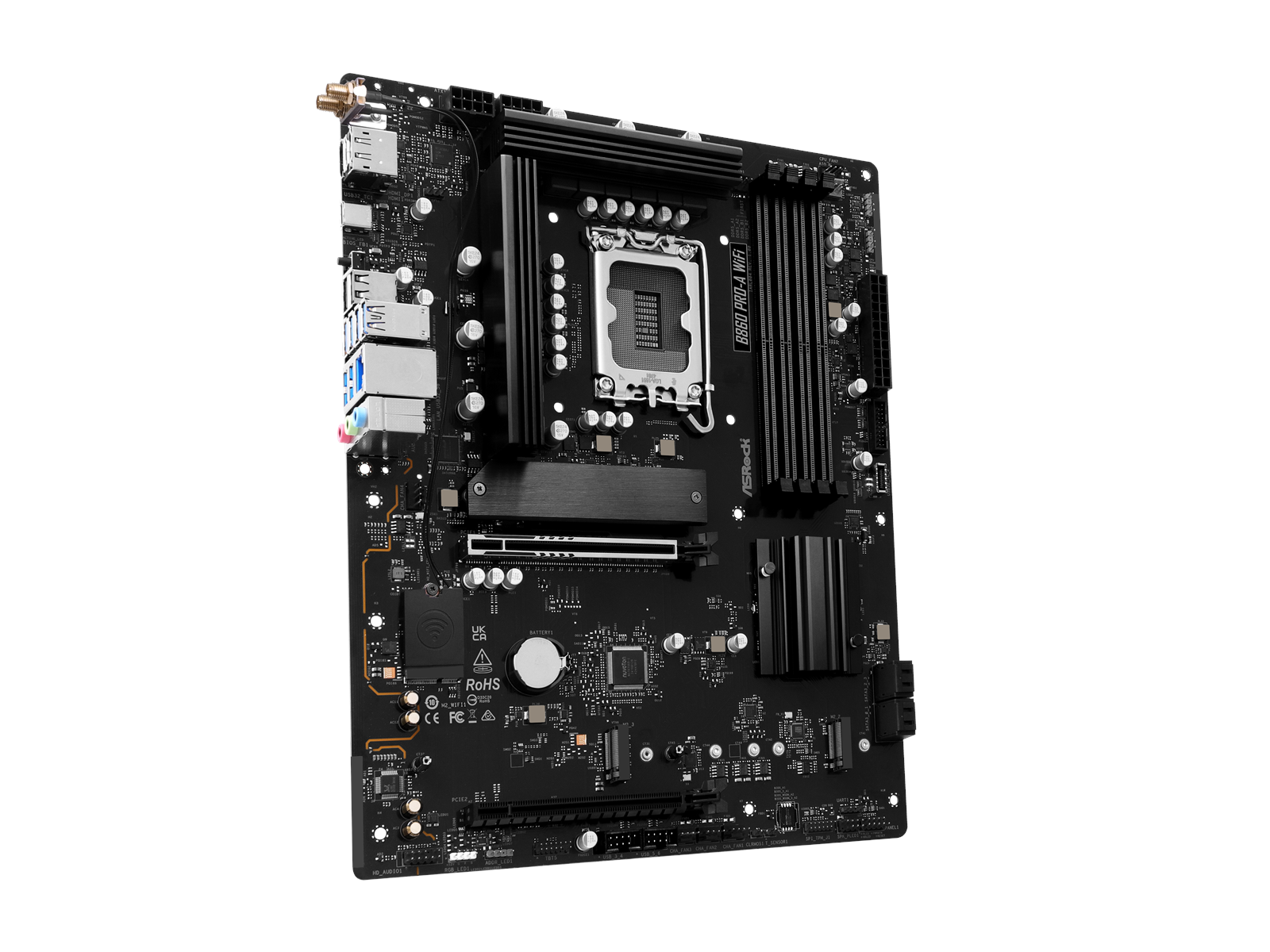 ASRock B860 Pro-A WiFi Mainboard - Intel B860 - Intel LGA1851 socket - DDR5 RAM - ATX