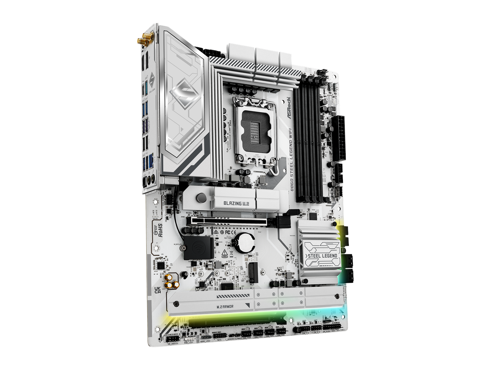 ASRock B860 Steel Legend WiFi Mainboard - Intel B860 - Intel LGA1851 socket - DDR5 RAM - ATX