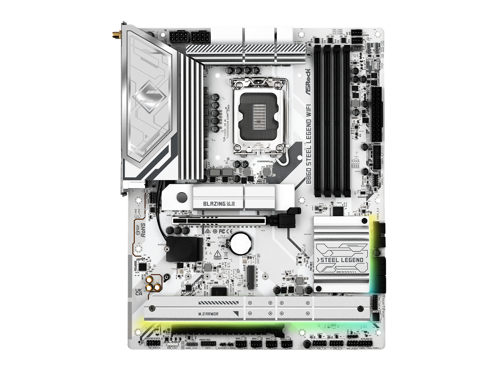 ASRock B860 Steel Legend WiFi Mainboard - Intel B860 - Intel LGA1851 socket - DDR5 RAM - ATX