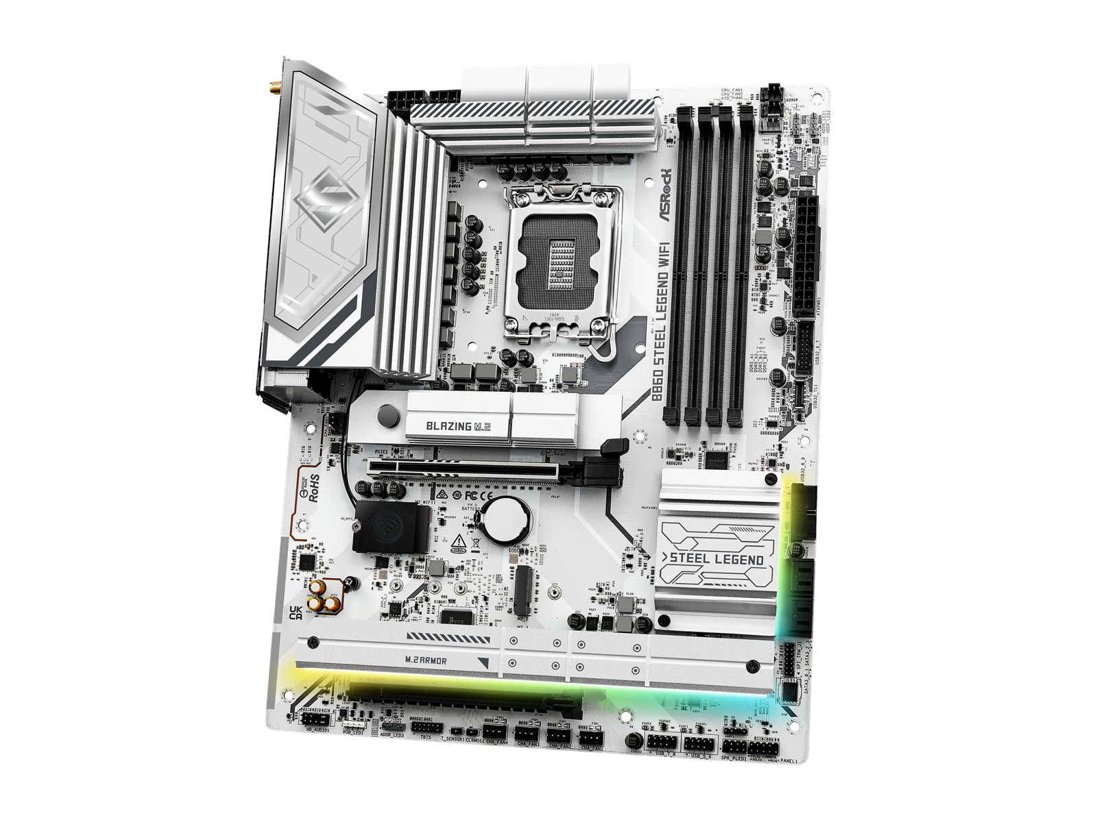 ASRock B860 Steel Legend WiFi Mainboard - Intel B860 - Intel LGA1851 socket - DDR5 RAM - ATX