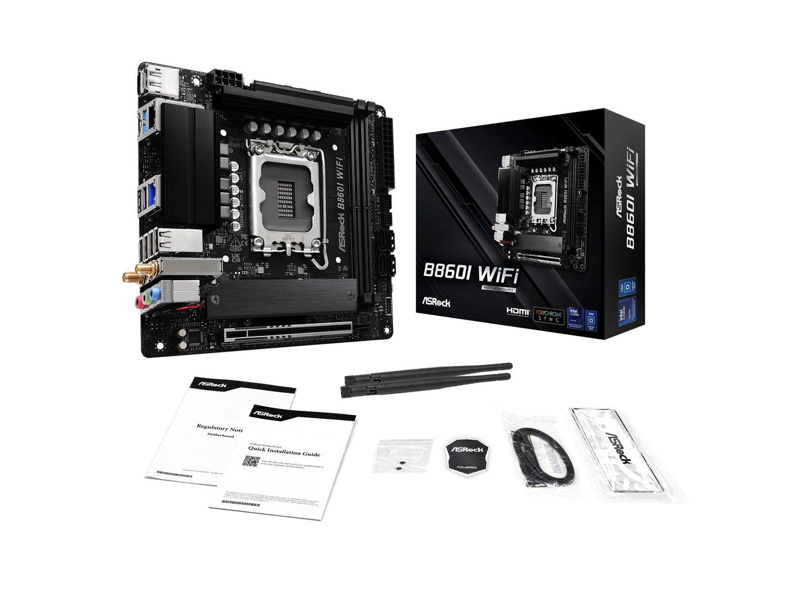 ASRock B860I WiFi Mainboard - Intel B860 - Intel LGA1851 socket - DDR5 RAM - Mini-ITX