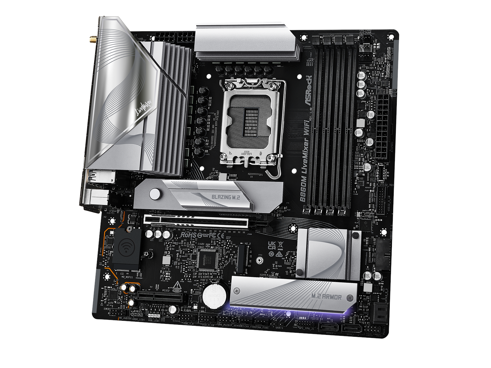 ASRock B860M LiveMixer WiFi Mainboard - Intel B860 - Intel LGA1851 socket - DDR5 RAM - Micro-ATX