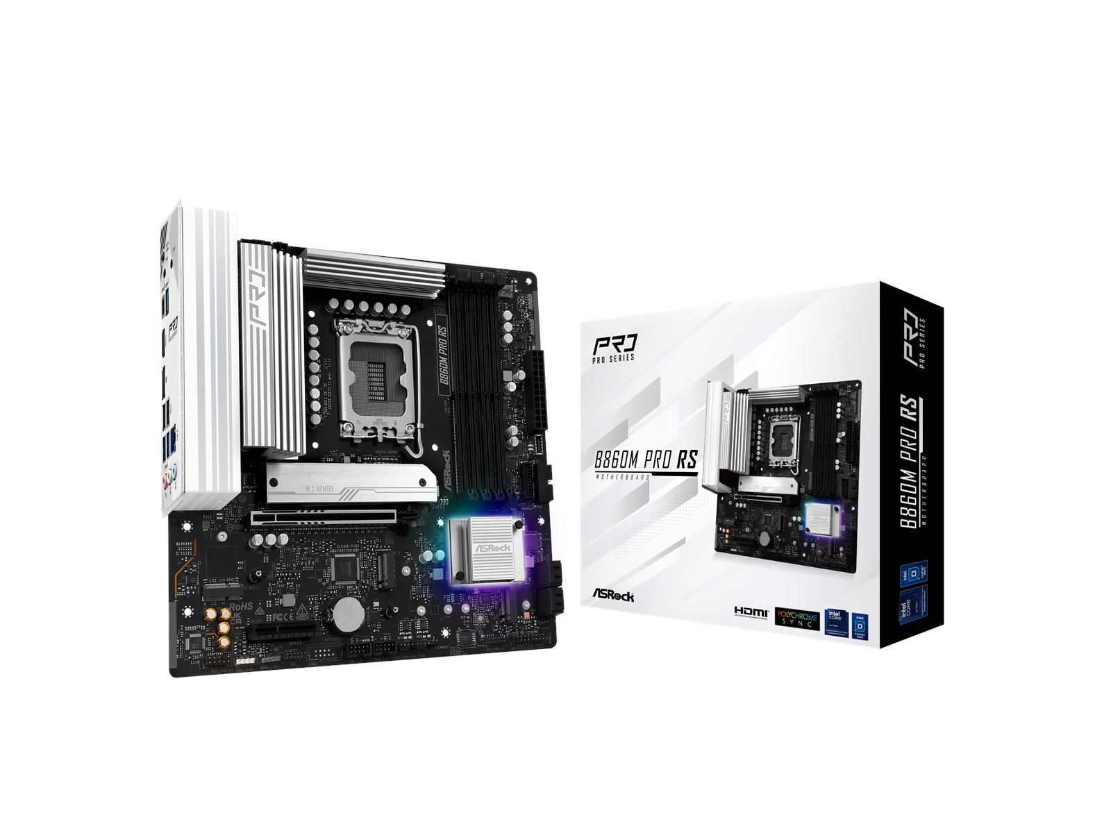 ASRock B860M Pro RS Mainboard - Intel B860 - Intel LGA1851 socket - DDR5 RAM - Micro-ATX