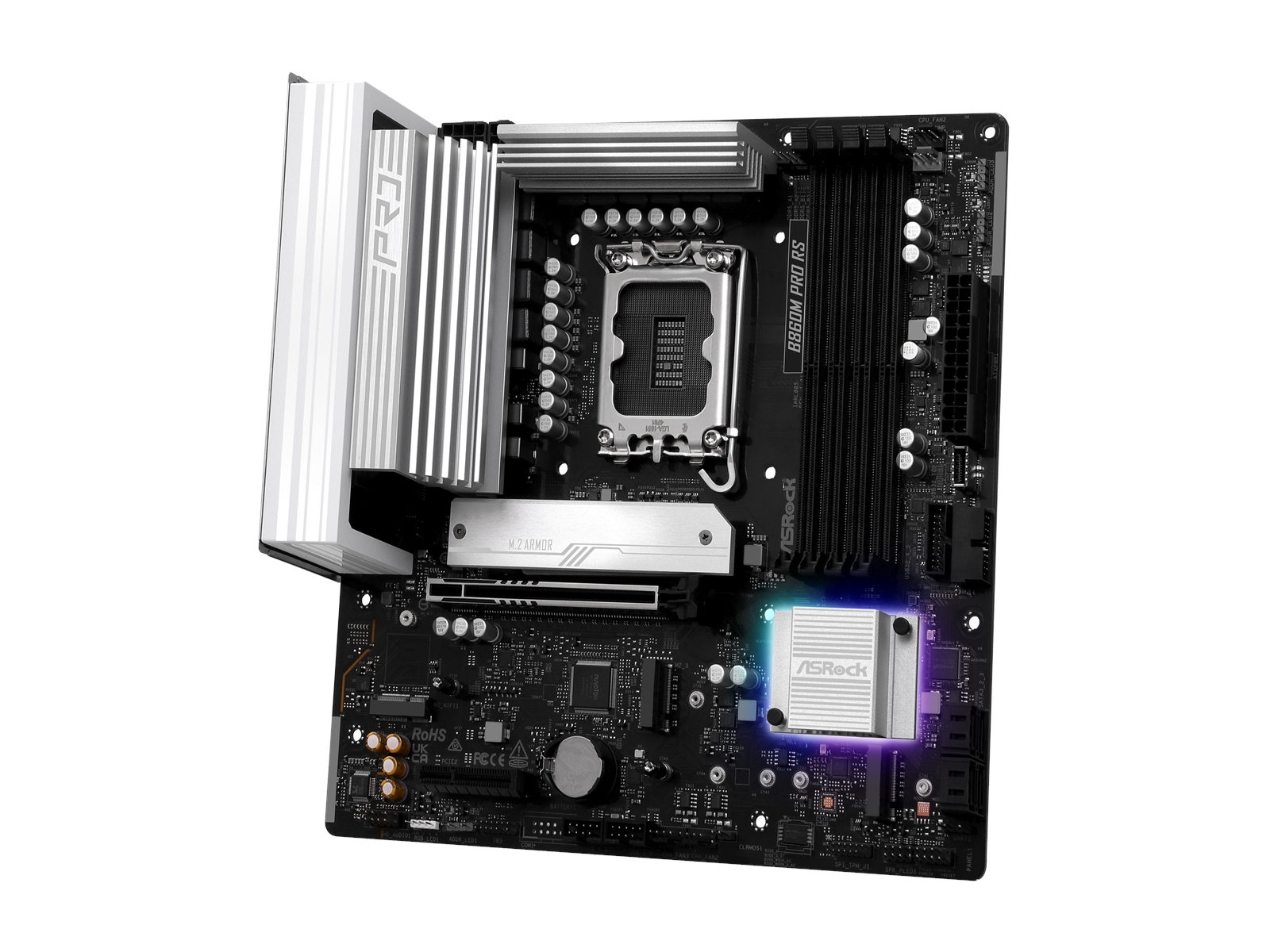 ASRock B860M Pro RS Mainboard - Intel B860 - Intel LGA1851 socket - DDR5 RAM - Micro-ATX