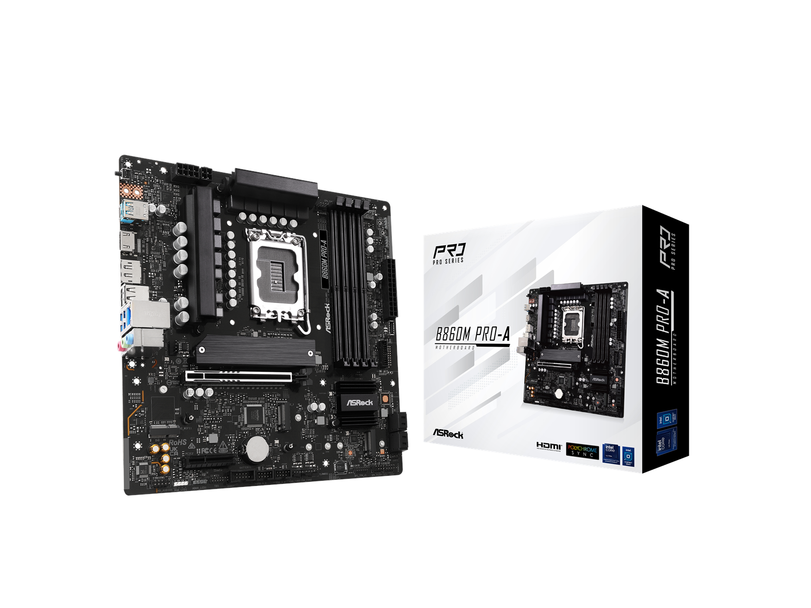 ASRock B860M Pro-A Mainboard - Intel B860 - Intel LGA1851 socket - DDR5 RAM - Micro-ATX