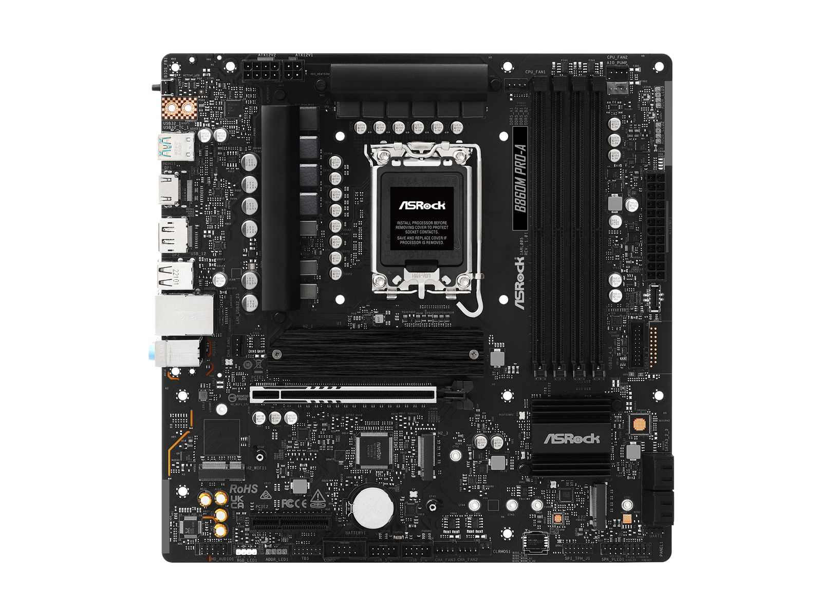 ASRock B860M Pro-A Mainboard - Intel B860 - Intel LGA1851 socket - DDR5 RAM - Micro-ATX