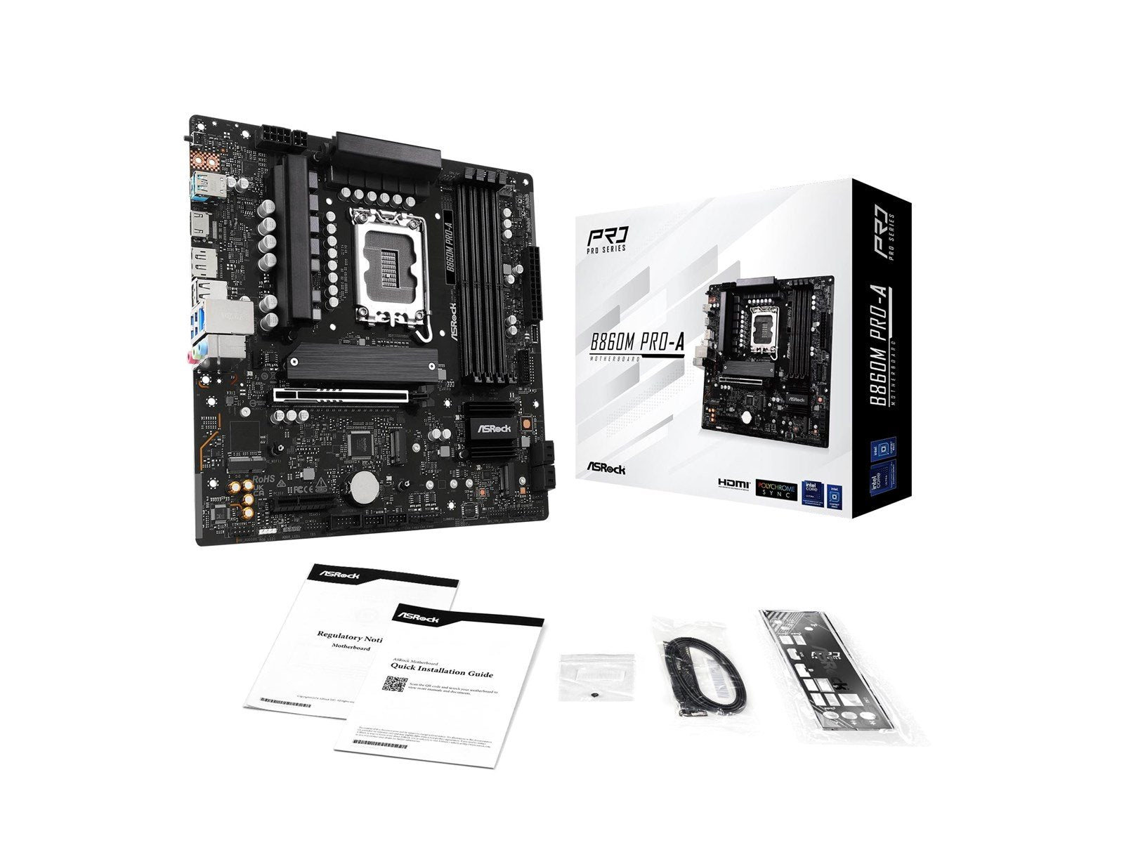 ASRock B860M Pro-A Mainboard - Intel B860 - Intel LGA1851 socket - DDR5 RAM - Micro-ATX