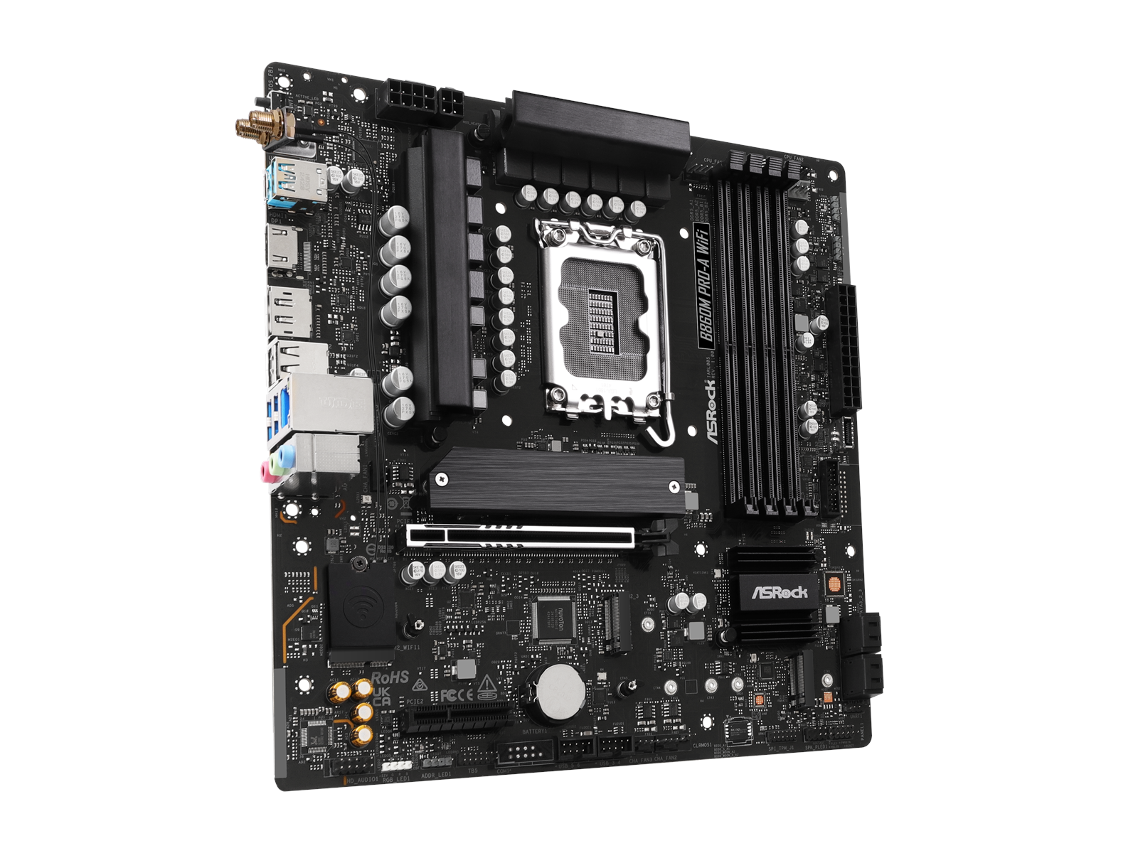 ASRock B860M Pro-A WiFi Mainboard - Intel B860 - Intel LGA1851 socket - DDR5 RAM - Micro-ATX