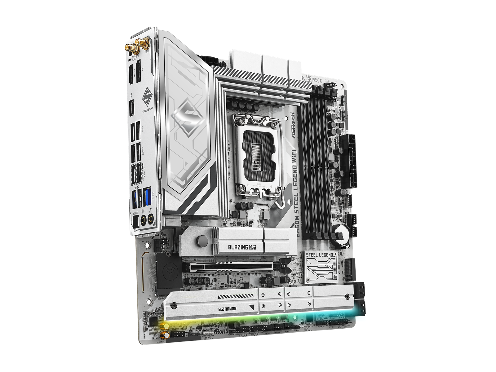 ASRock B860M Steel Legend WiFi Mainboard - Intel B860 - Intel LGA1851 socket - DDR5 RAM - Micro-ATX