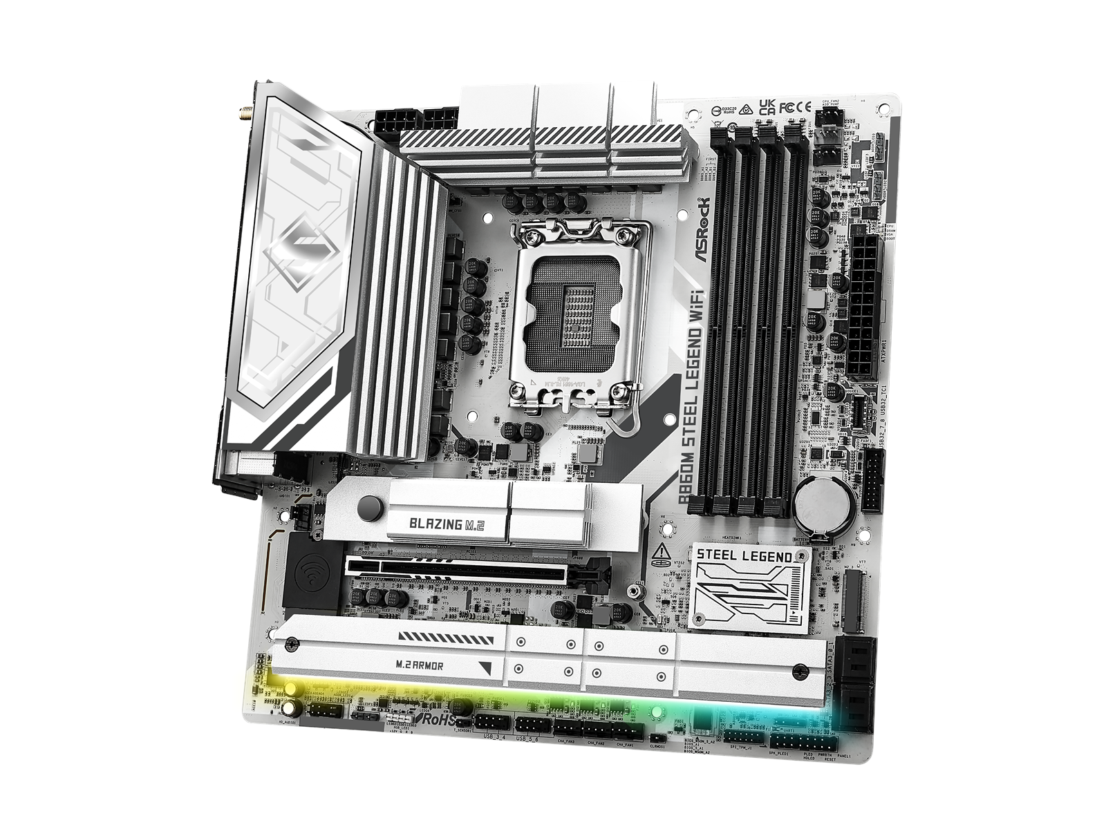 ASRock B860M Steel Legend WiFi Mainboard - Intel B860 - Intel LGA1851 socket - DDR5 RAM - Micro-ATX