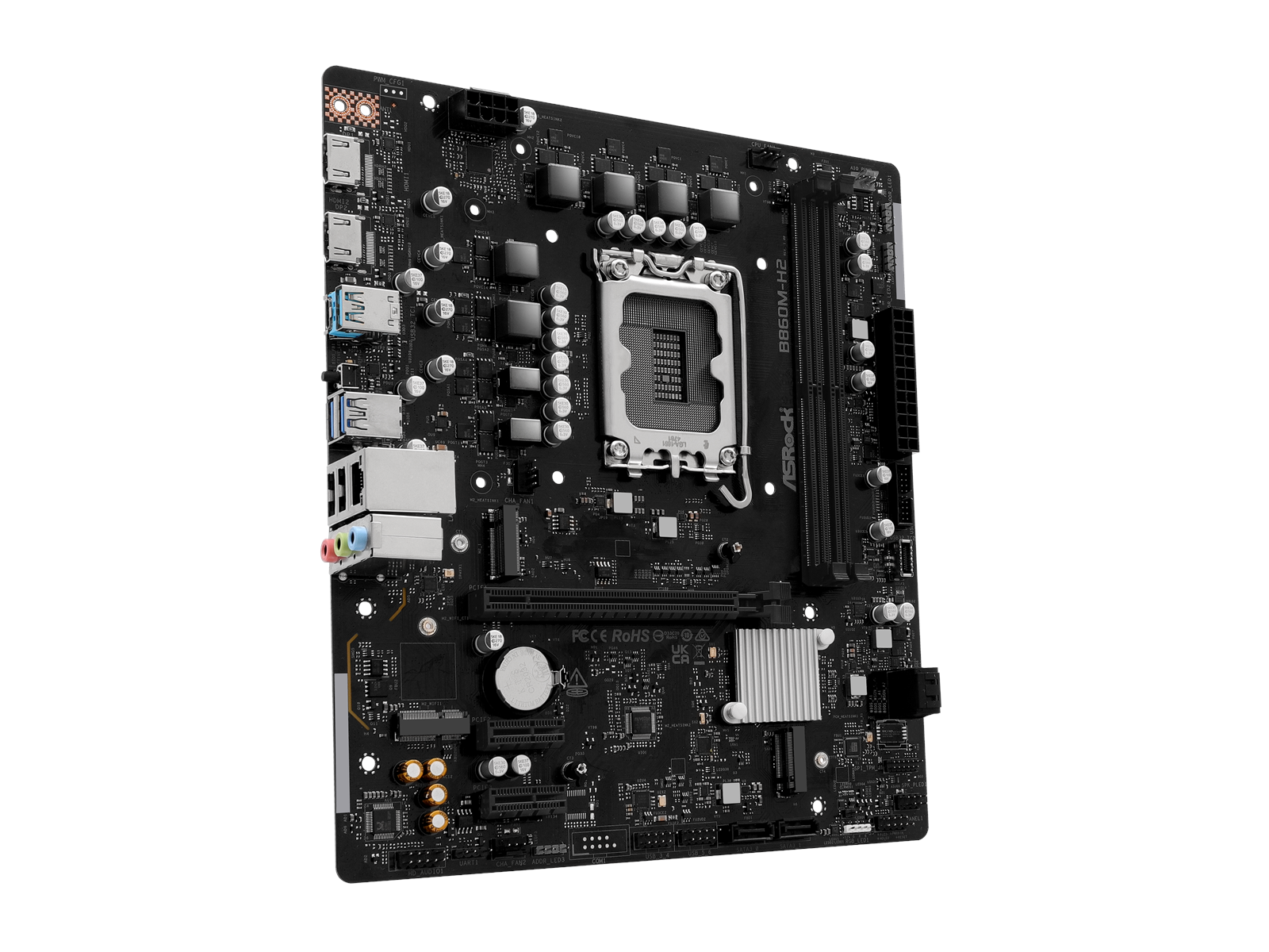 ASRock B860M-H2 Mainboard - Intel B860 - Intel LGA1851 socket - DDR5 RAM - Micro-ATX