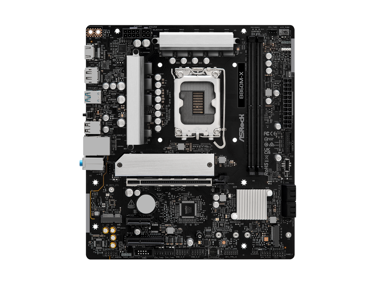 ASRock B860M-X Mainboard - Intel B860 - Intel LGA1851 socket - DDR5 RAM - Micro-ATX