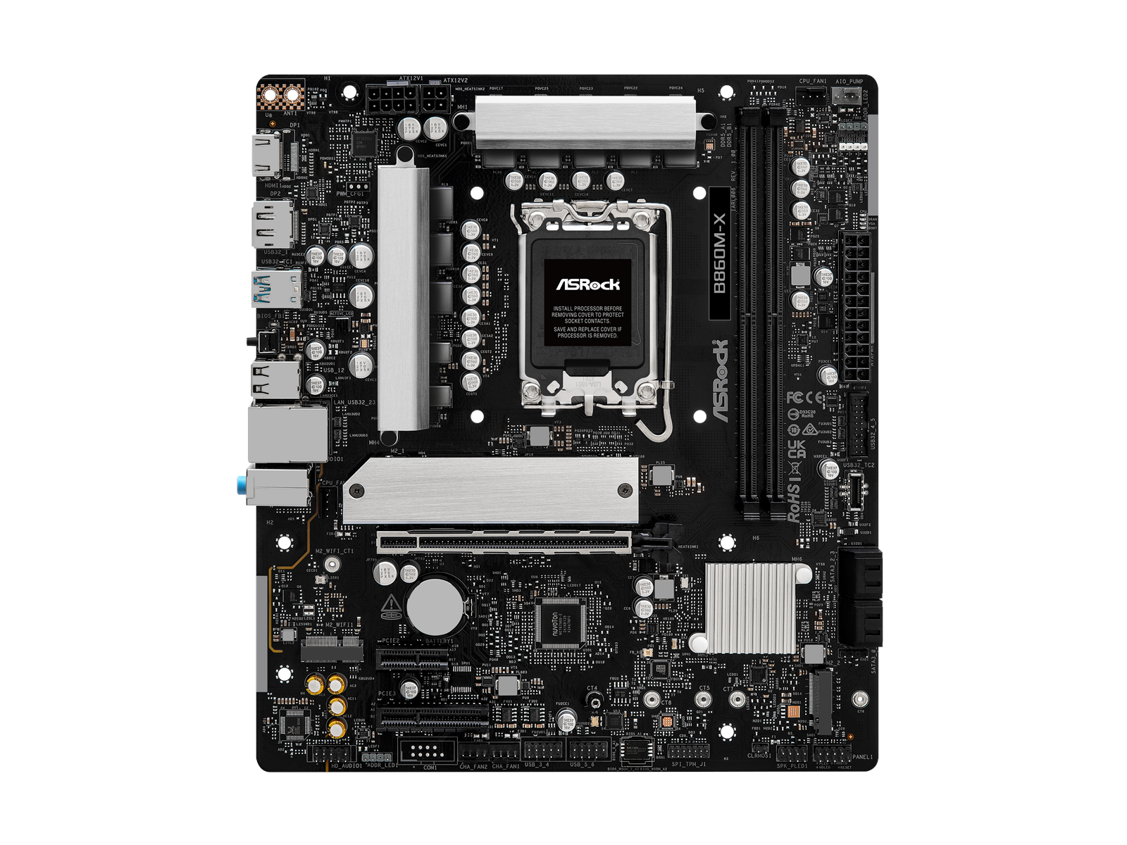 ASRock B860M-X Mainboard - Intel B860 - Intel LGA1851 socket - DDR5 RAM - Micro-ATX