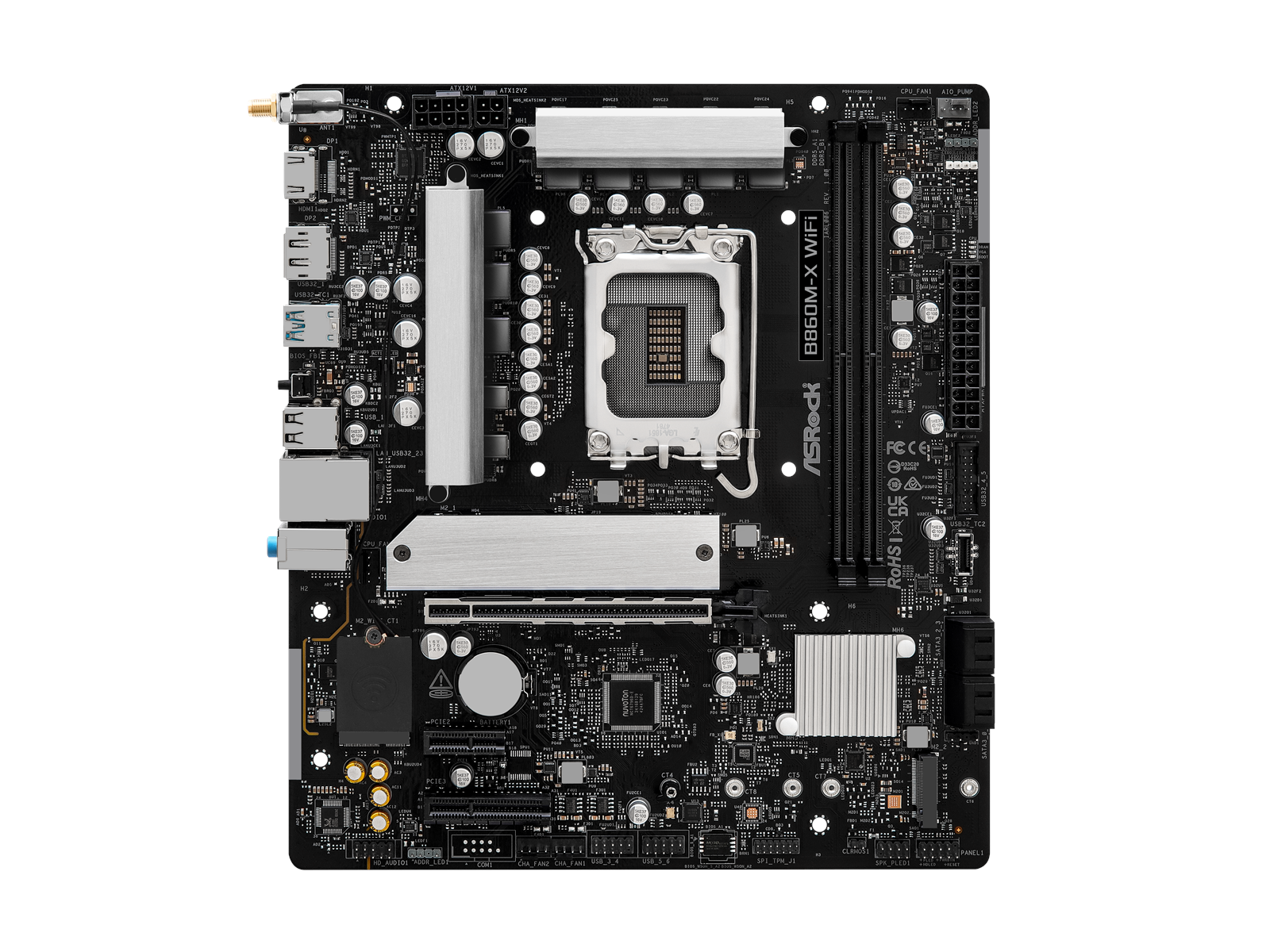 ASRock B860M-X WiFi Mainboard - Intel B860 - Intel LGA1851 socket - DDR5 RAM - Micro-ATX
