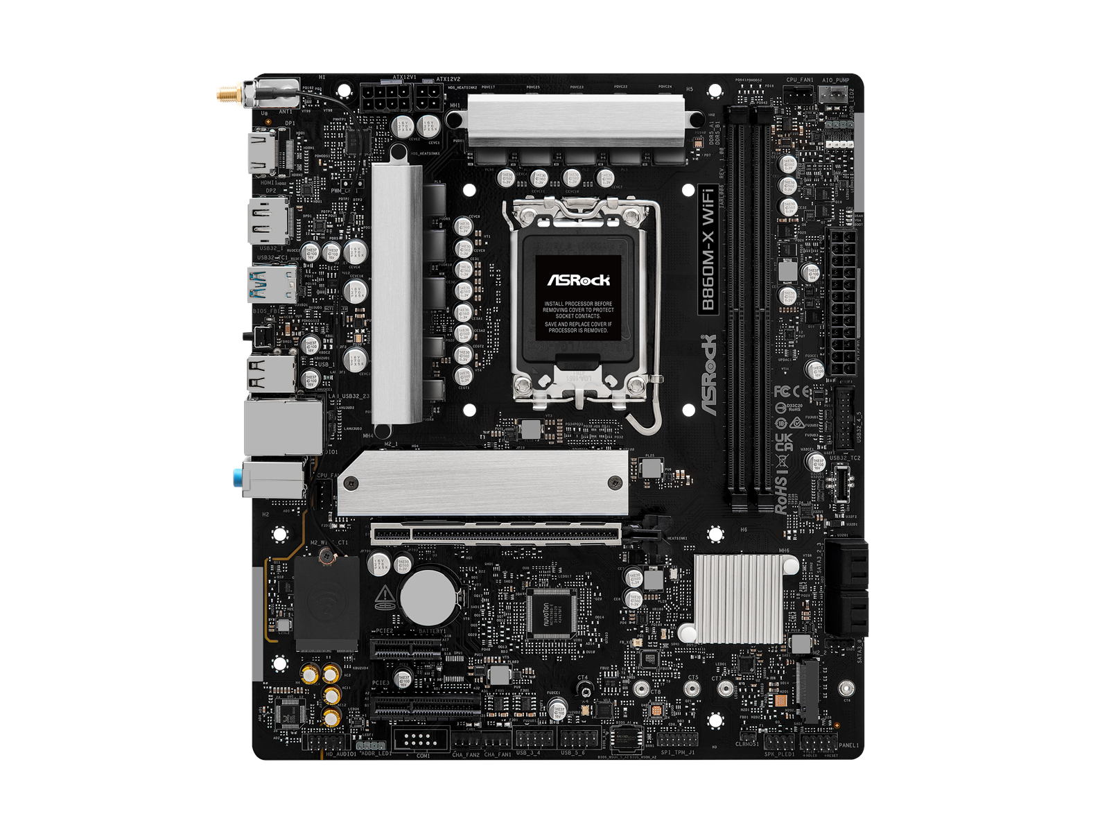 ASRock B860M-X WiFi Mainboard - Intel B860 - Intel LGA1851 socket - DDR5 RAM - Micro-ATX