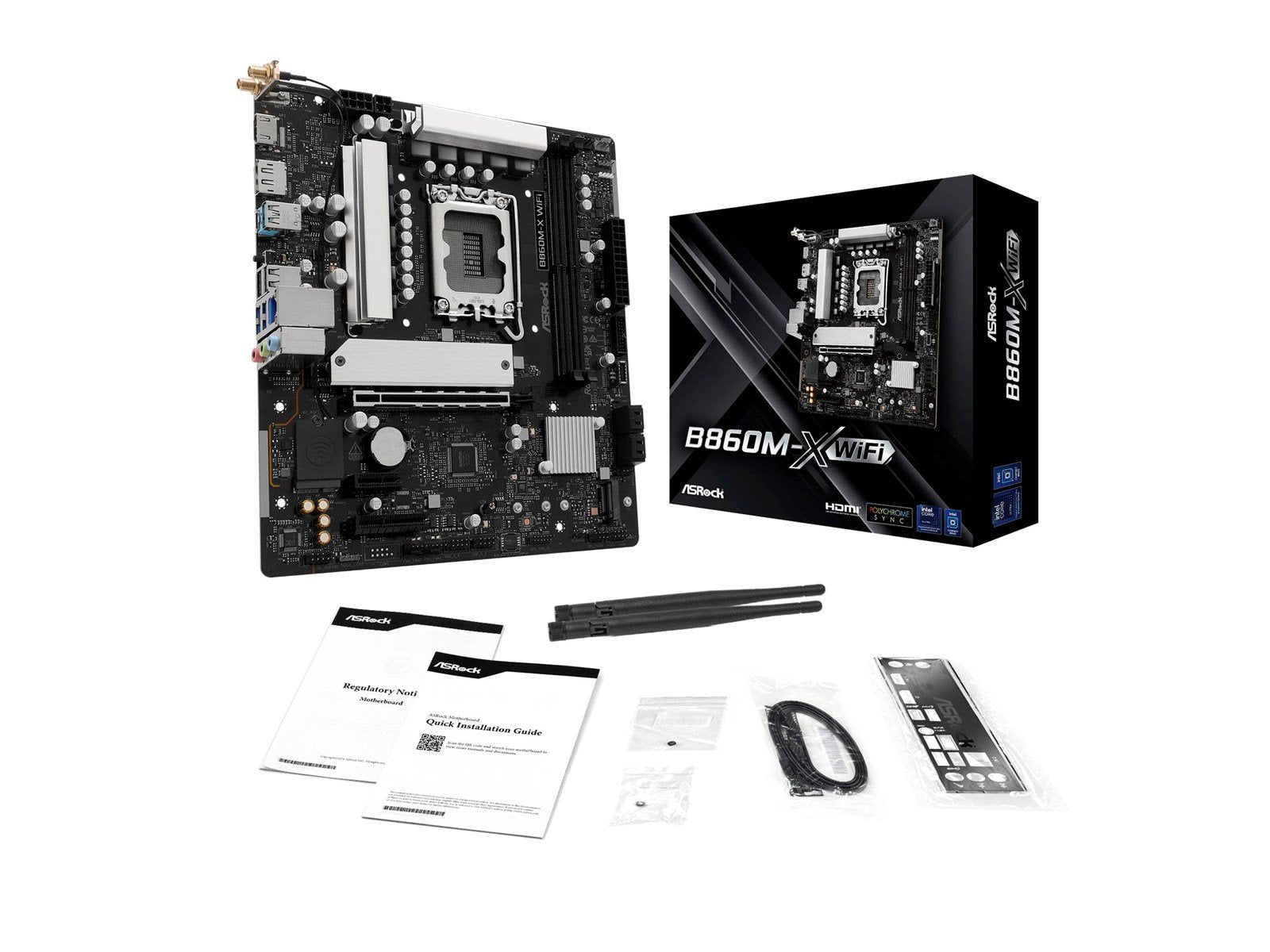 ASRock B860M-X WiFi Mainboard - Intel B860 - Intel LGA1851 socket - DDR5 RAM - Micro-ATX