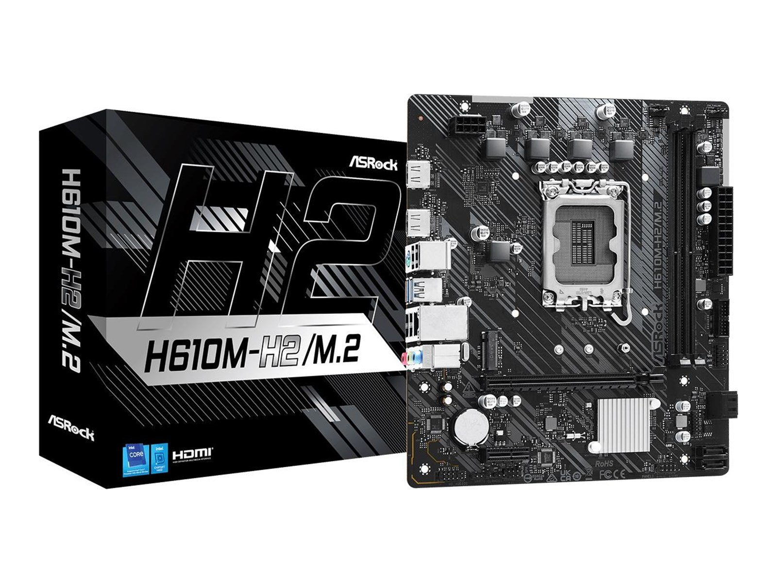 ASRock H610M-H2/M.2 Mainboard - Intel H610 - Intel LGA1700 socket - DDR4 RAM - Micro-ATX
