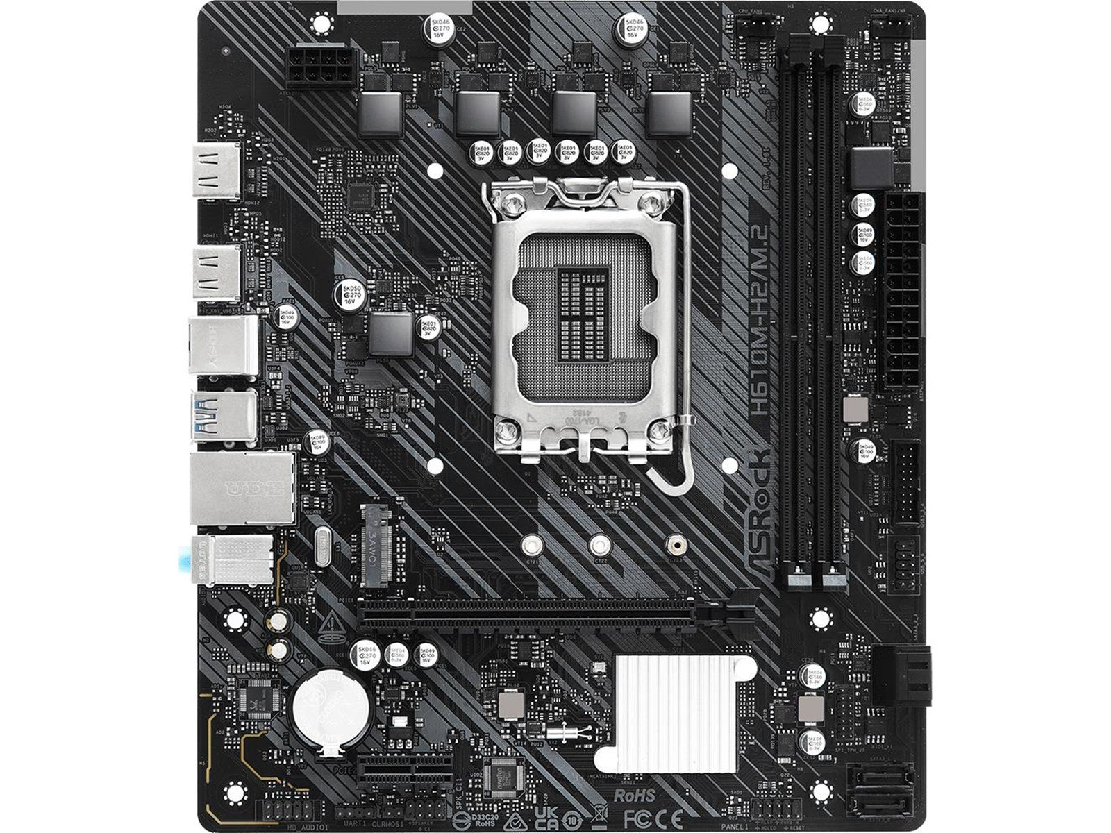 ASRock H610M-H2/M.2 Mainboard - Intel H610 - Intel LGA1700 socket - DDR4 RAM - Micro-ATX