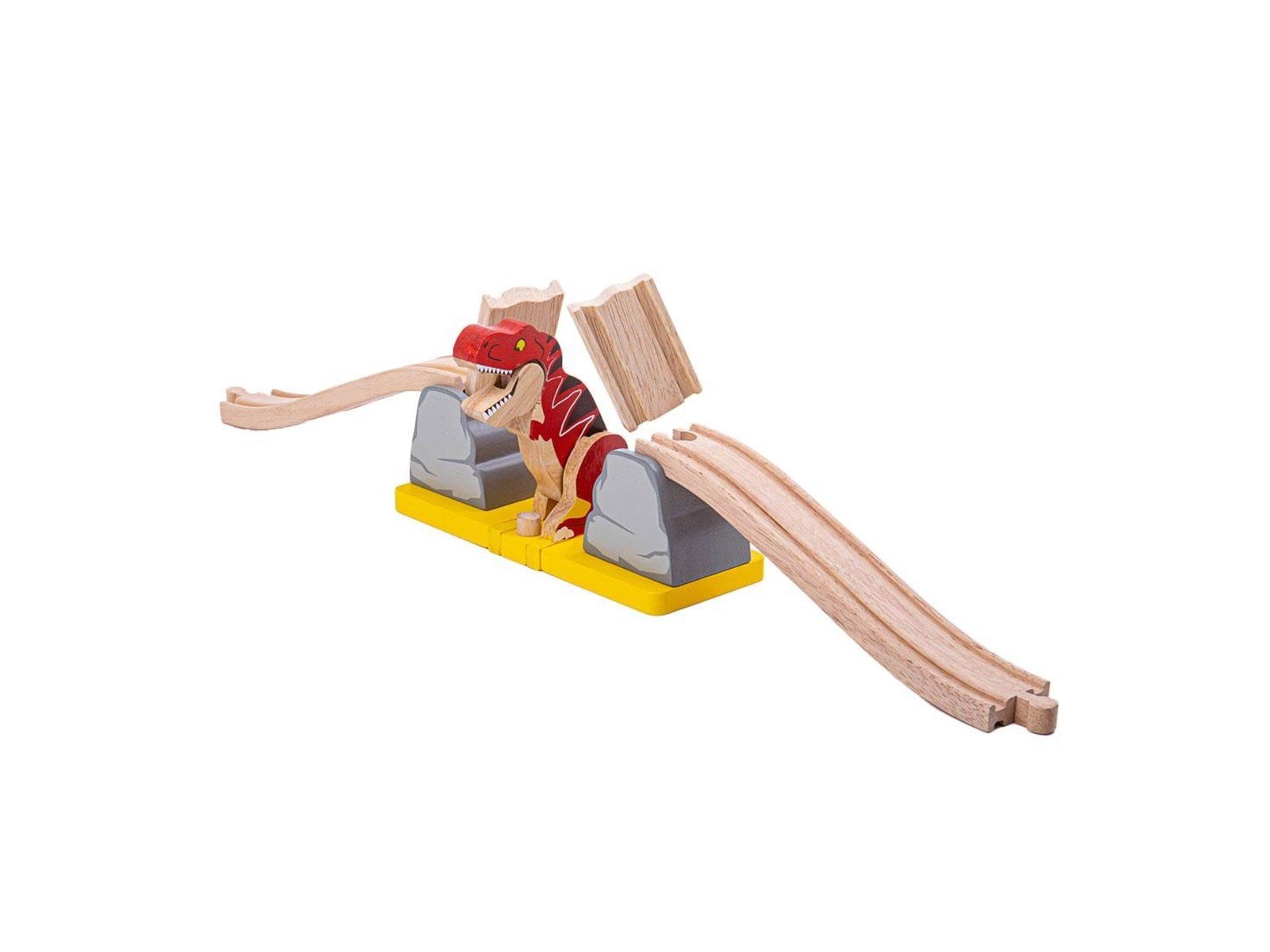 Bigjigs Wooden Rail Cracking Bridge T-Rex Dino 7pcs.
