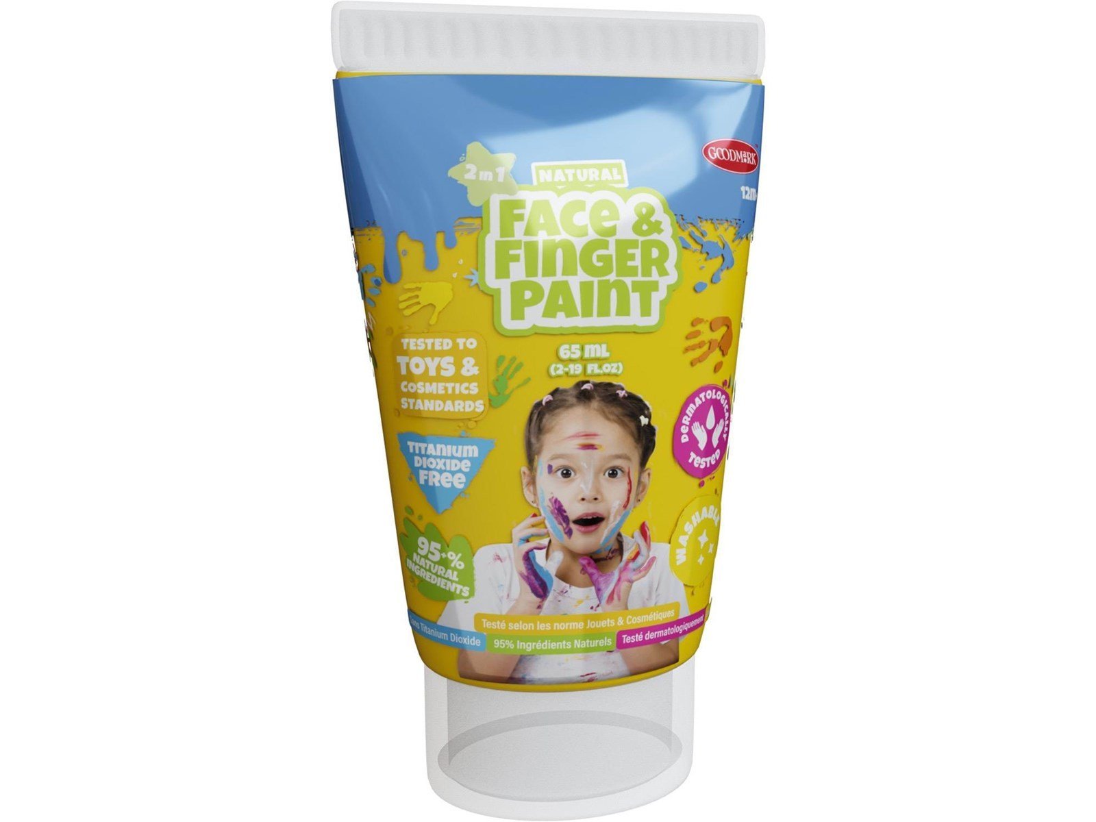 Boti Natural Face & Fingerpaint Tube - Yellow 65ml