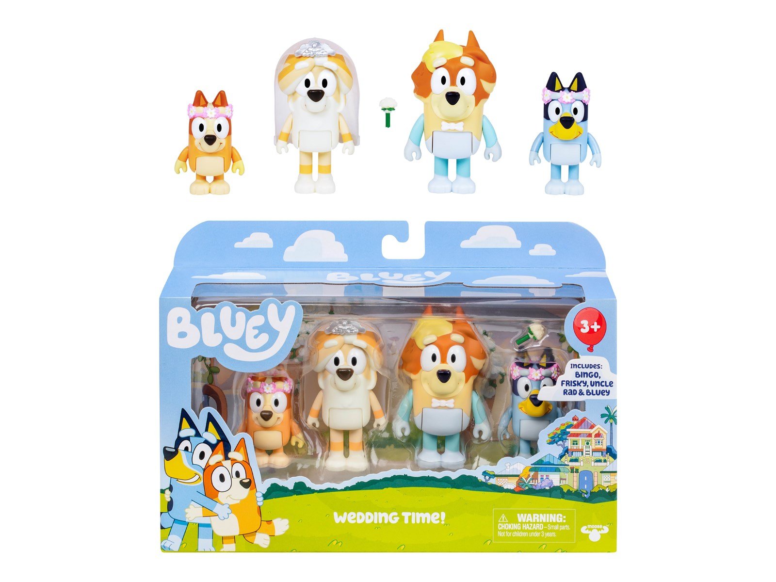Bluey Figure 4-Pack Wedding Time