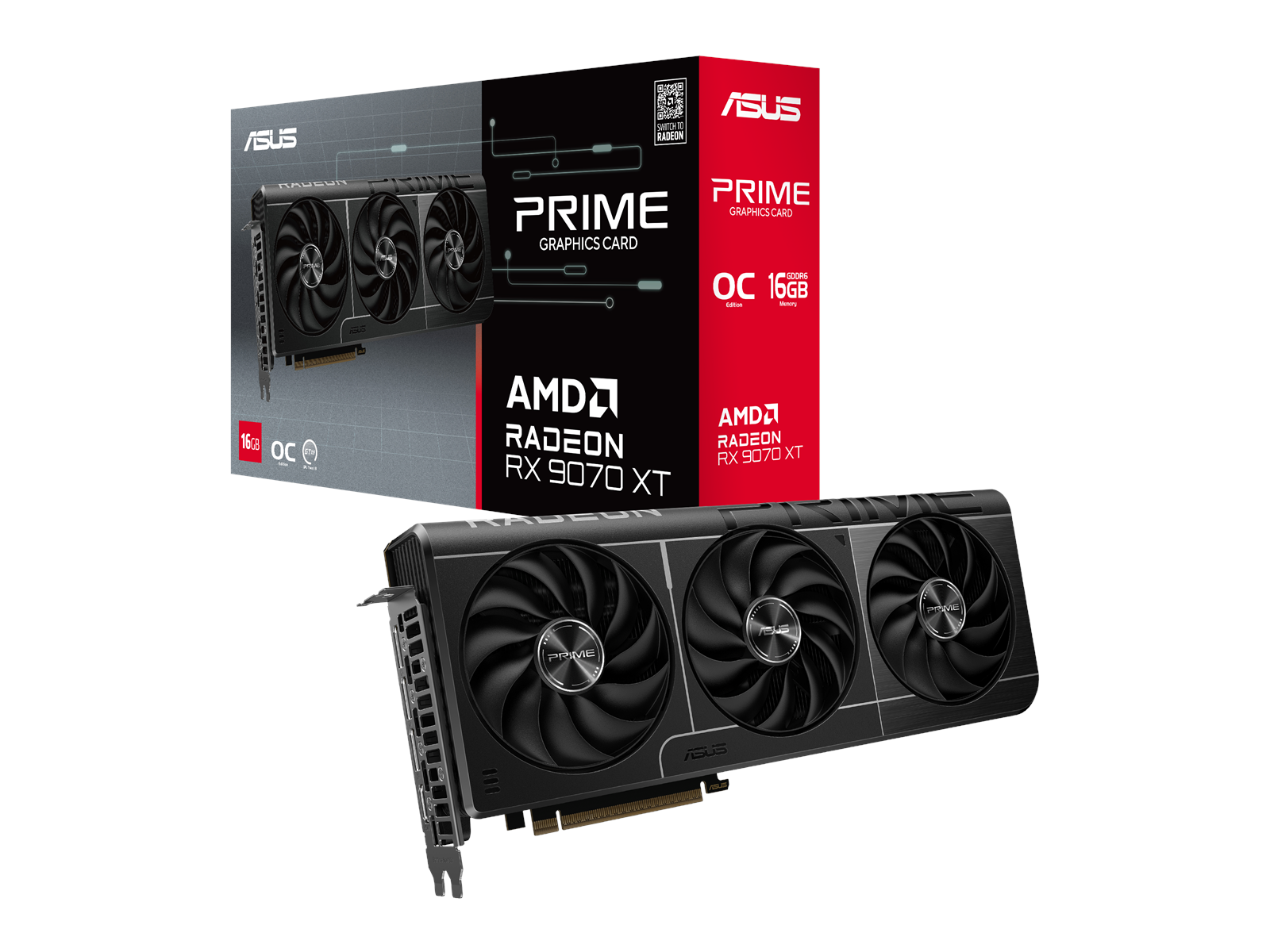 ASUS Radeon RX 9070 XT Prime OC - 16GB GDDR6 RAM - Grafikkarte