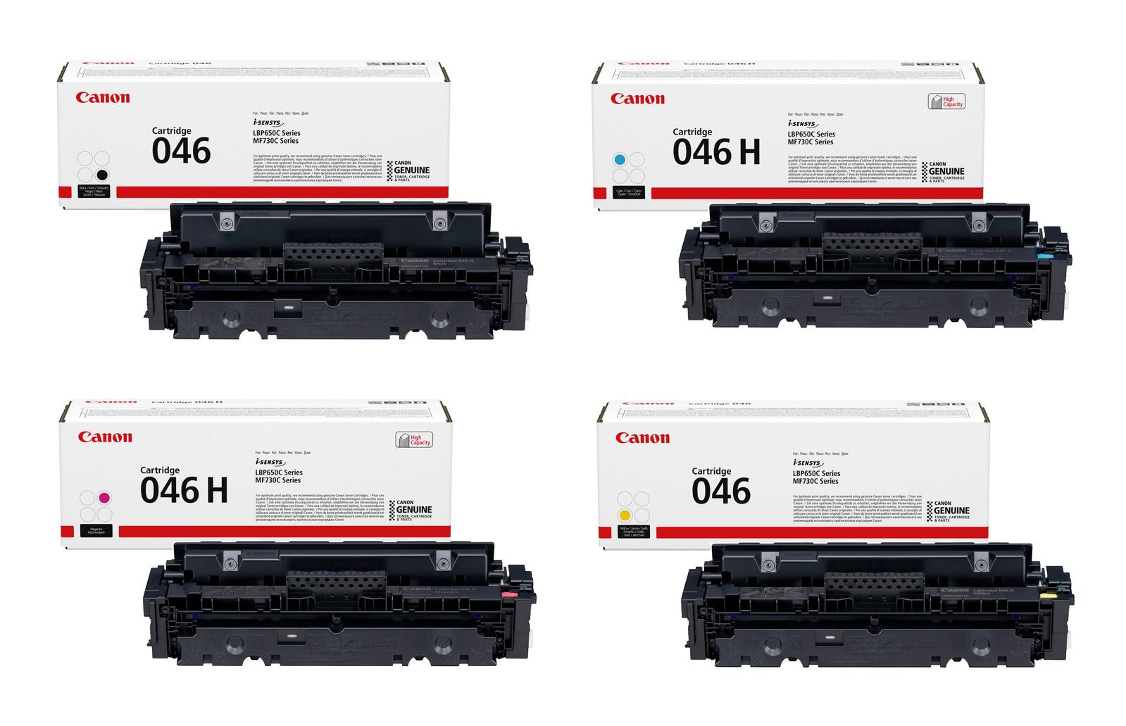 Canon Original Toner 046H 4er-Set schwarz, cyan, magenta, gelb hohe Ergiebigkeit (OP1254C002)