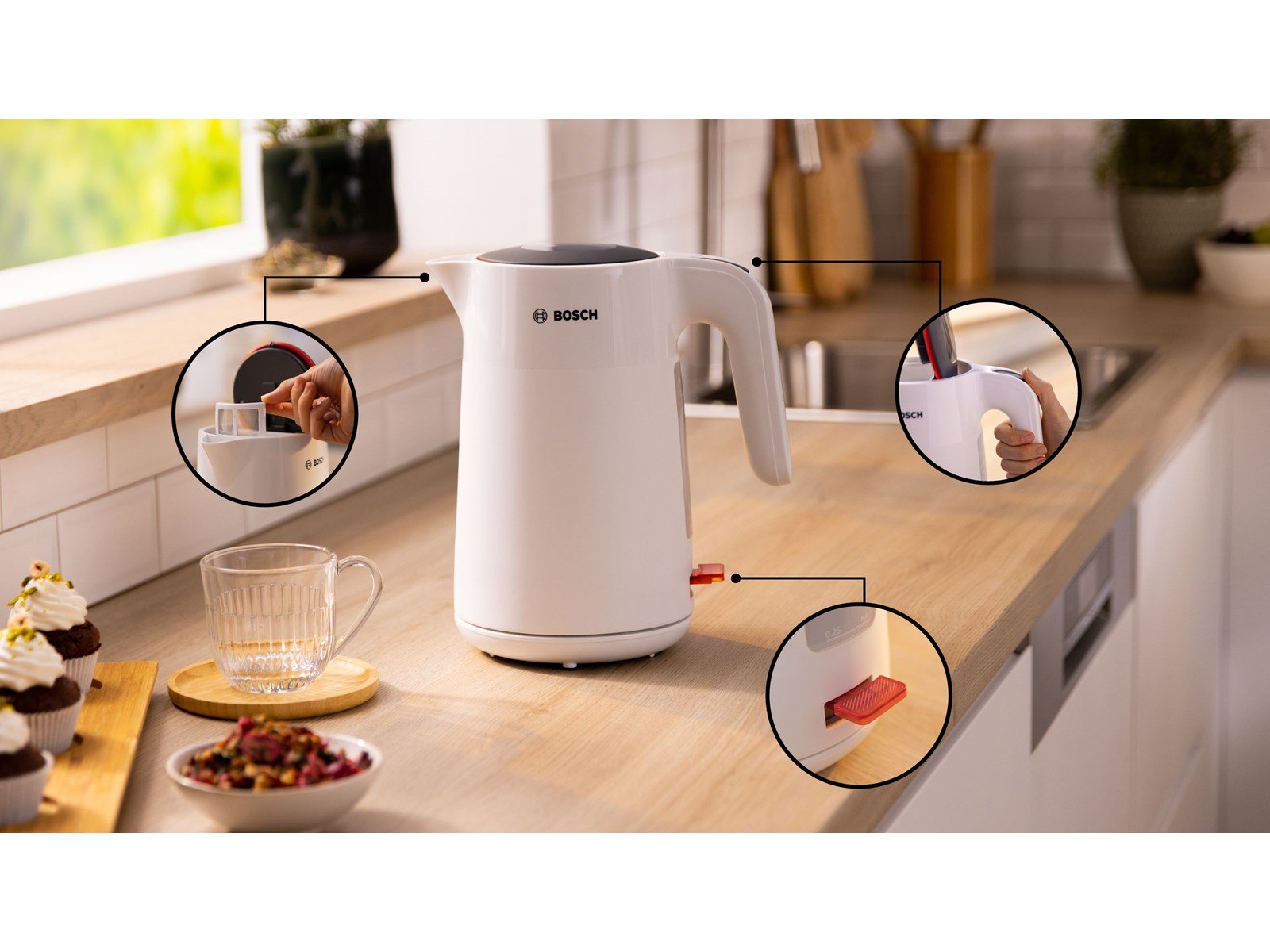 Bosch Wasserkocher My Moment TWK2M161 - Weiß - 2400 W