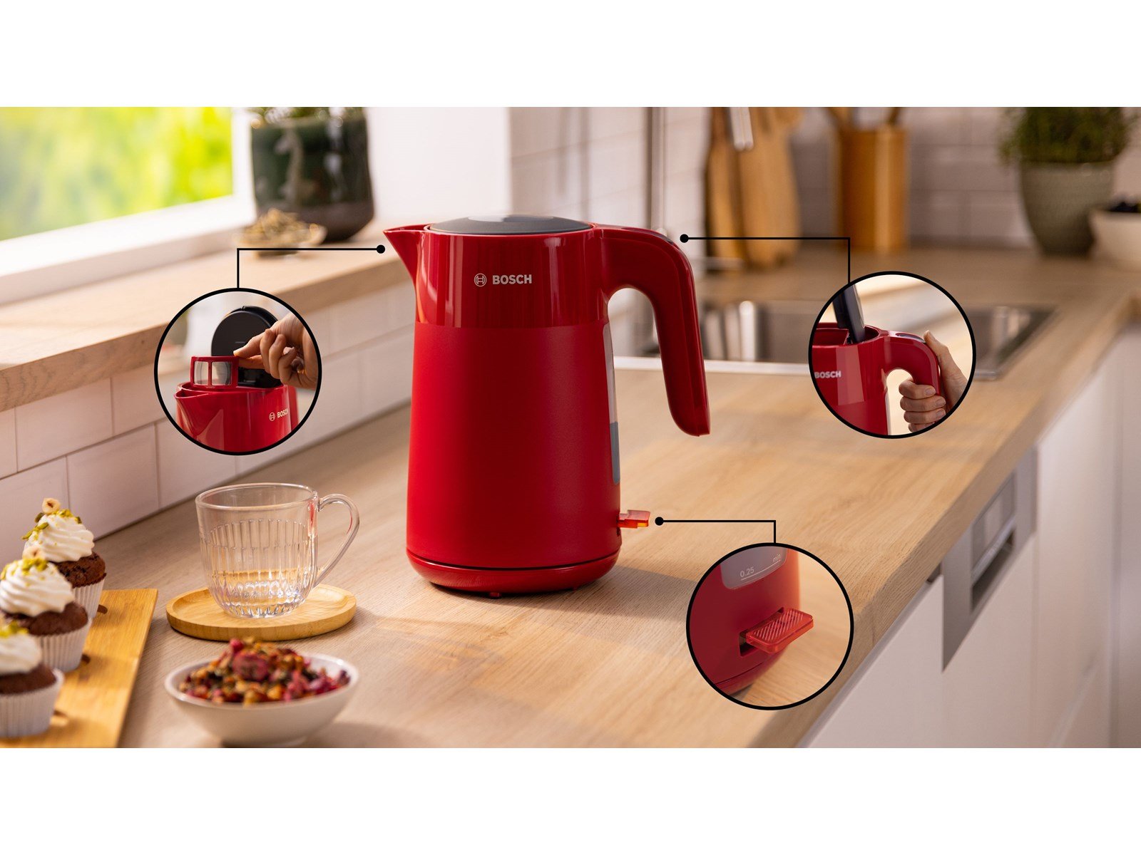 Bosch Wasserkocher My Moment TWK2M164 - Rot - 2400 W