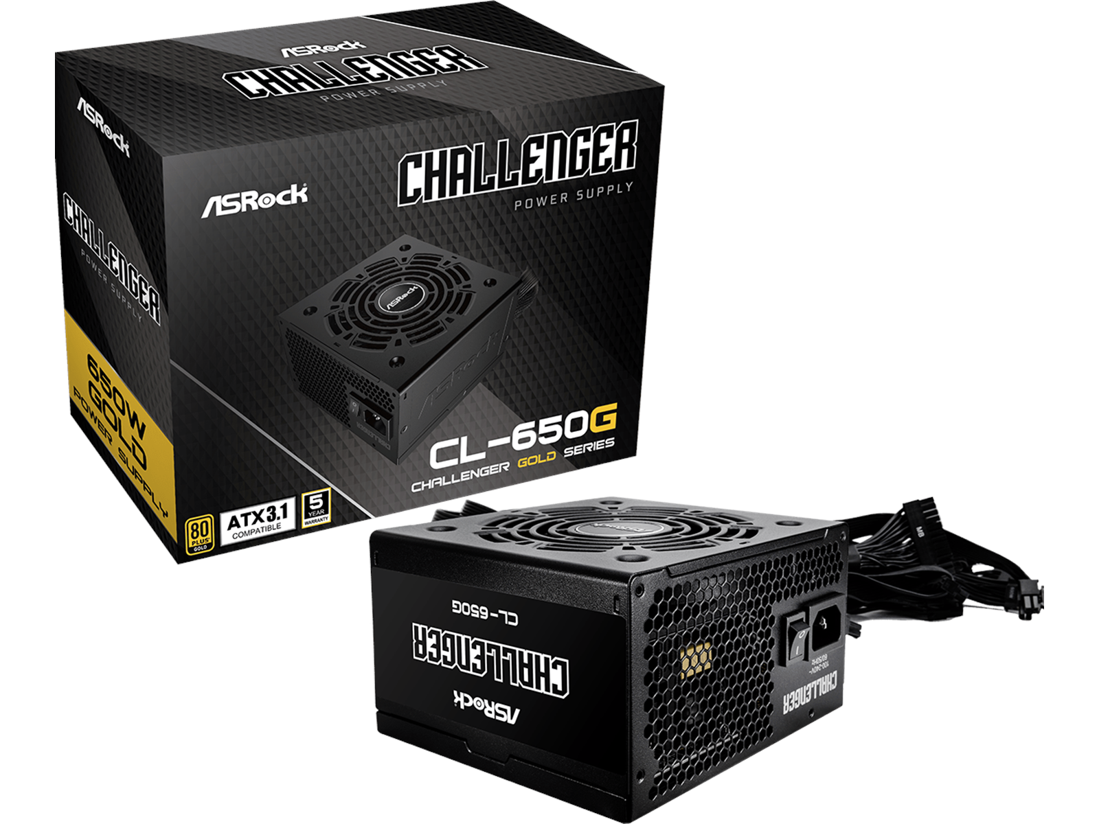 ASRock CL-650G Netzteile - 650 Watt - 120 mm - ATX 3.1 - 80 Plus Gold zertifiziert