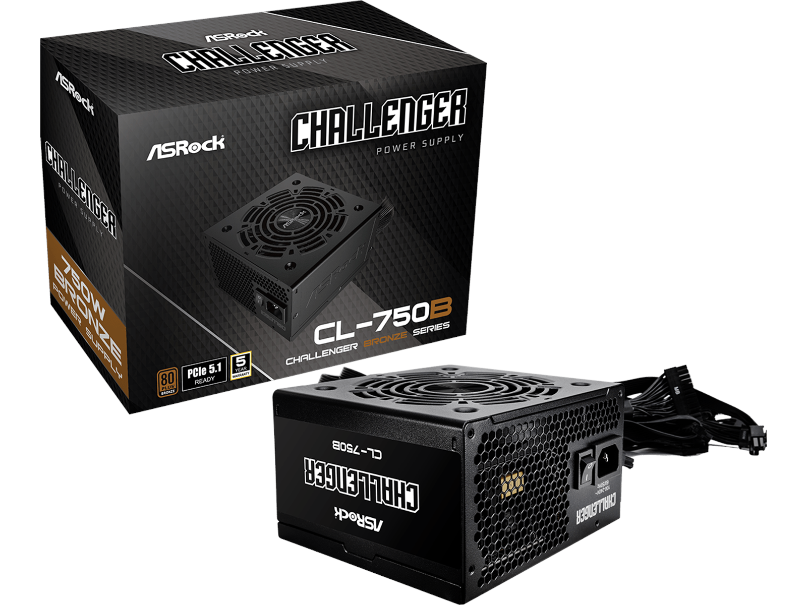 ASRock CL-750B Netzteile - 750 Watt - 120 mm - ATX 3.1 - 80 Plus Ja