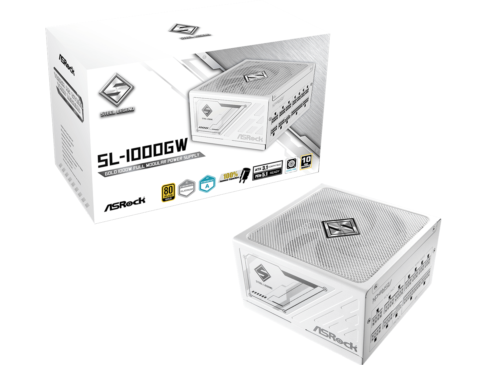 ASRock SL-1000GW Netzteile - 1000 Watt - 135 mm - ATX 3.0 - 80 Plus Gold zertifiziert