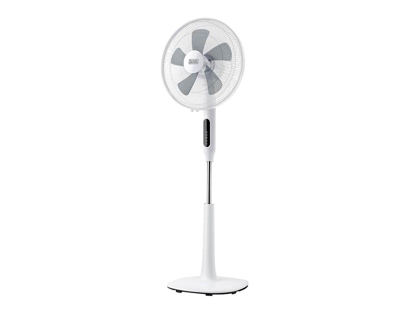 Black & Decker Pedestal Fan LED 5 Blades White