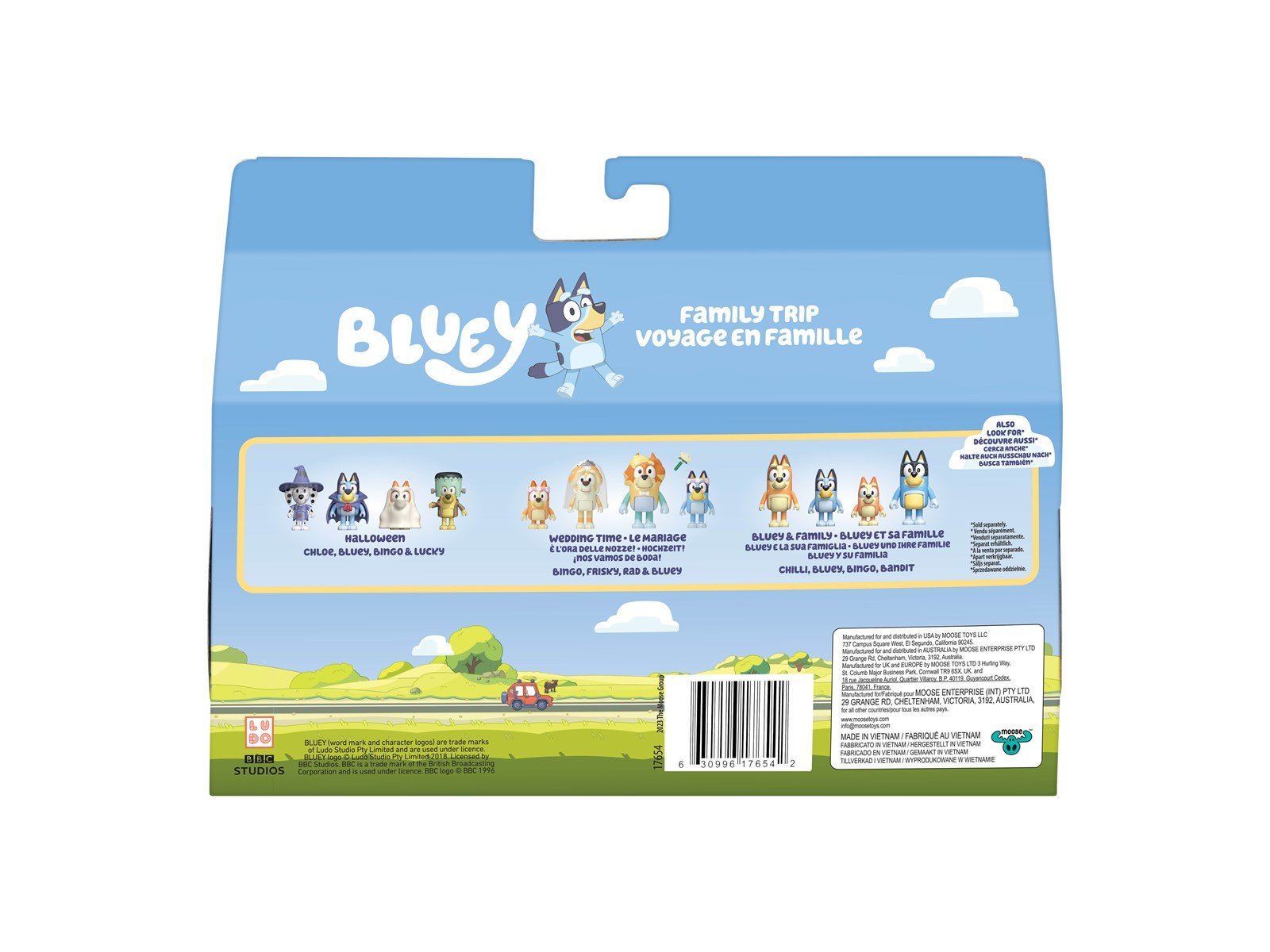 Bluey Holiday Figure 4pk Family Trip
