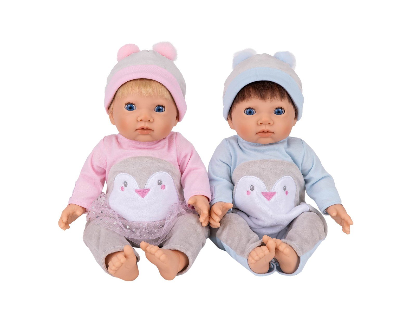 Tiny Treasures Baby Penguin Twin Doll Set