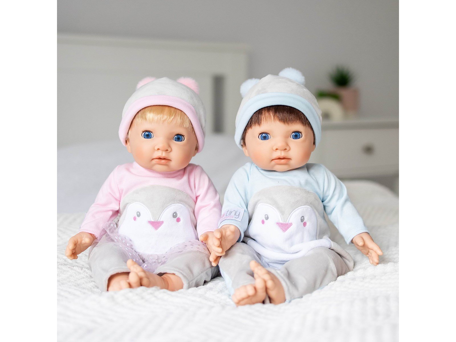 Tiny Treasures Baby Penguin Twin Doll Set