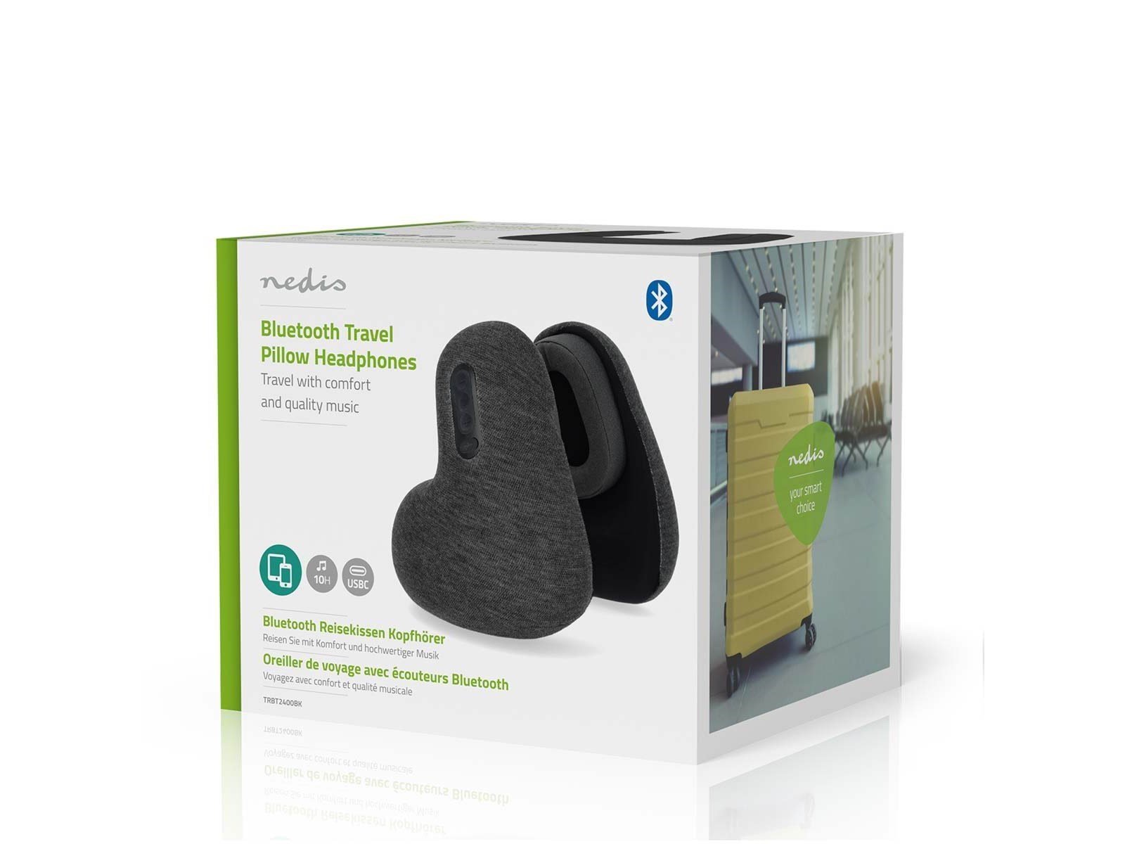 Nedis Wireless Over-Ear Travel-headphones - travel pillow