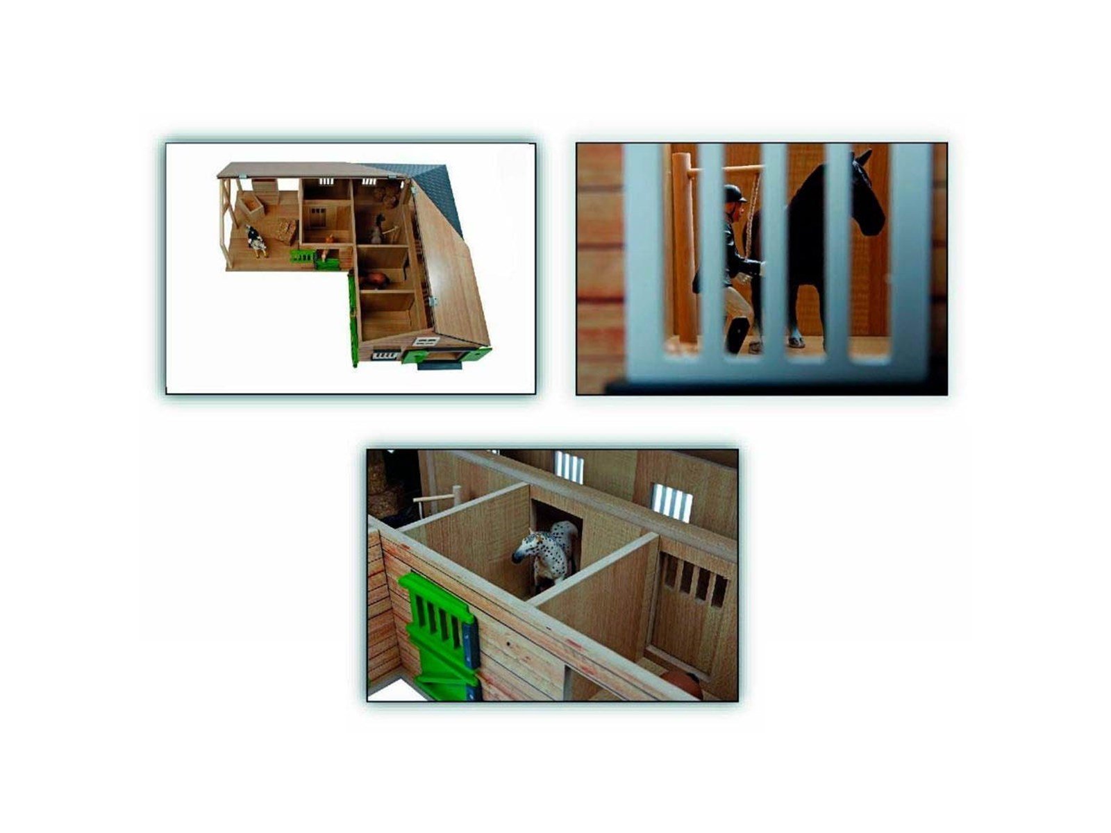 Kids Globe - Horse Corner Stable with 3 Boxes and Storage 1:24