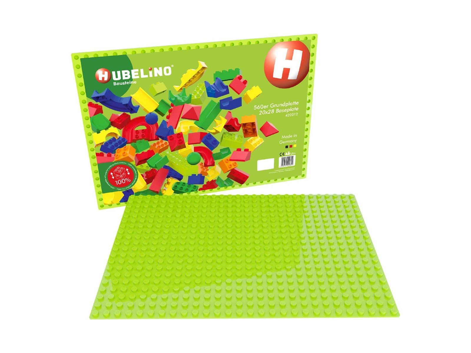 Hubelino - Baseplate Green 560 studs