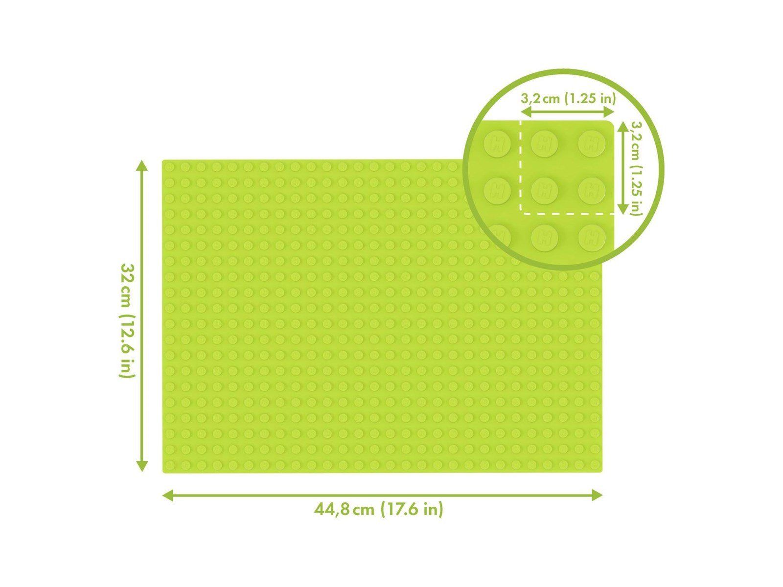 Hubelino - Baseplate Green 560 studs