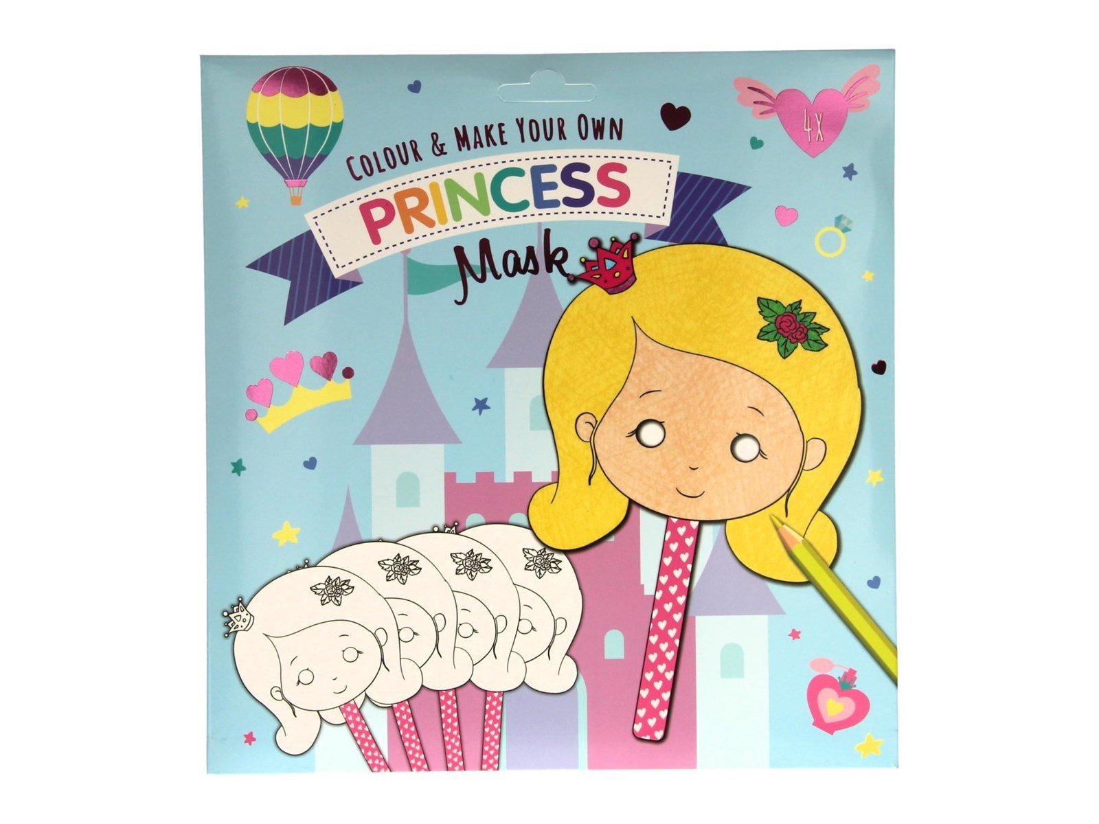 Wins Holland - Color and Make Your Own Masks - Princess 4pcs.