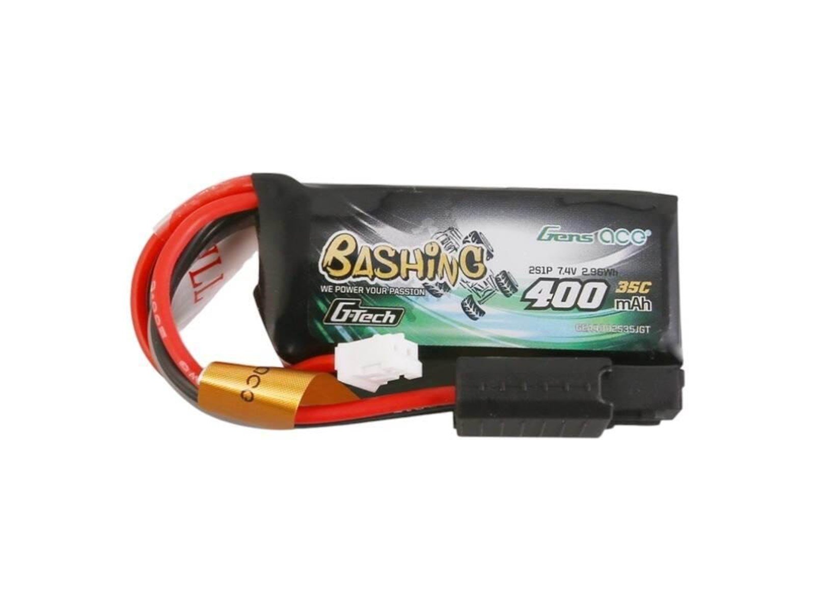 Gens ace &Tattu G-Tech 400mAh 7.4V 2S1P 35C Lipo Battery with JST-PHR Plug-Bashing Series Connector