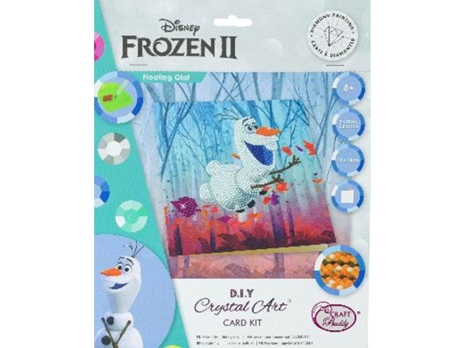 Craft Buddy Floating Olaf, 18x18cm Crystal Art Card