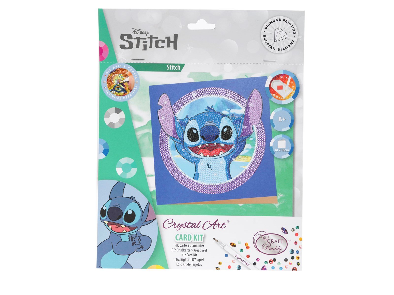 Craft Buddy Stitch, 18x18cm Crystal Art Card
