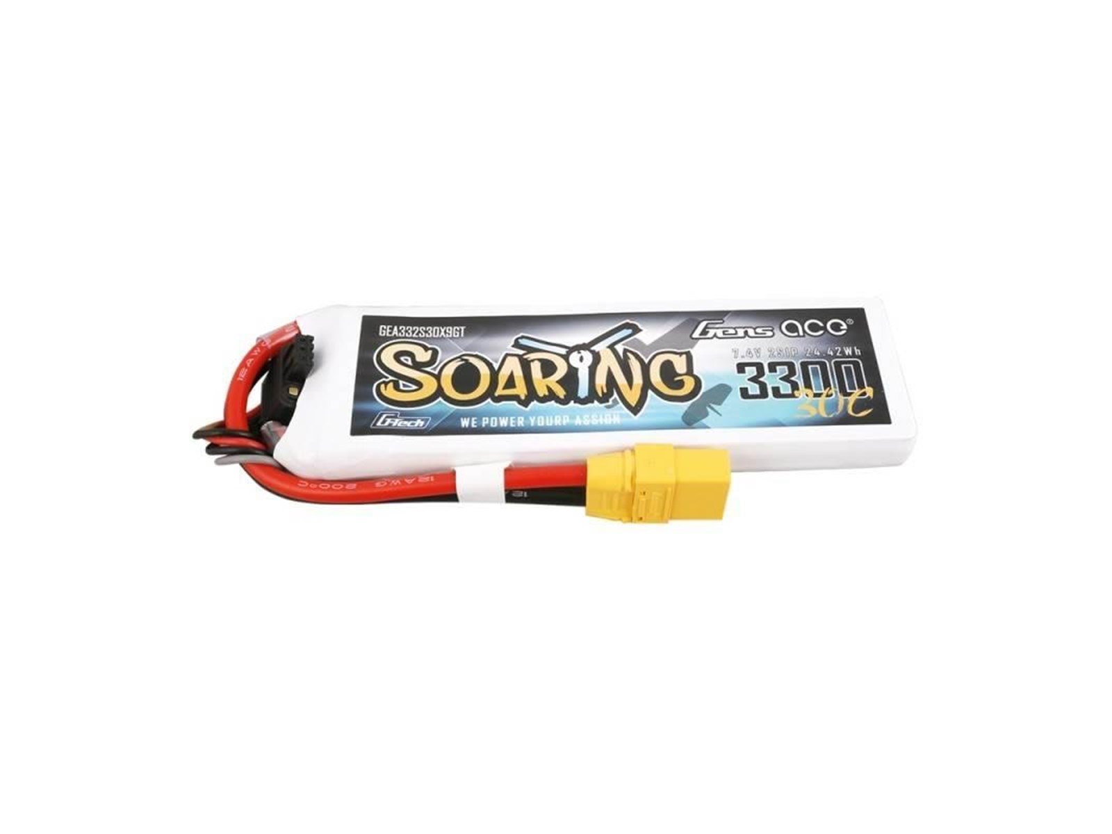 Gens ace &Tattu Battery G-Tech Soaring 3300mAh 7.4V 30C 2S1P XT90