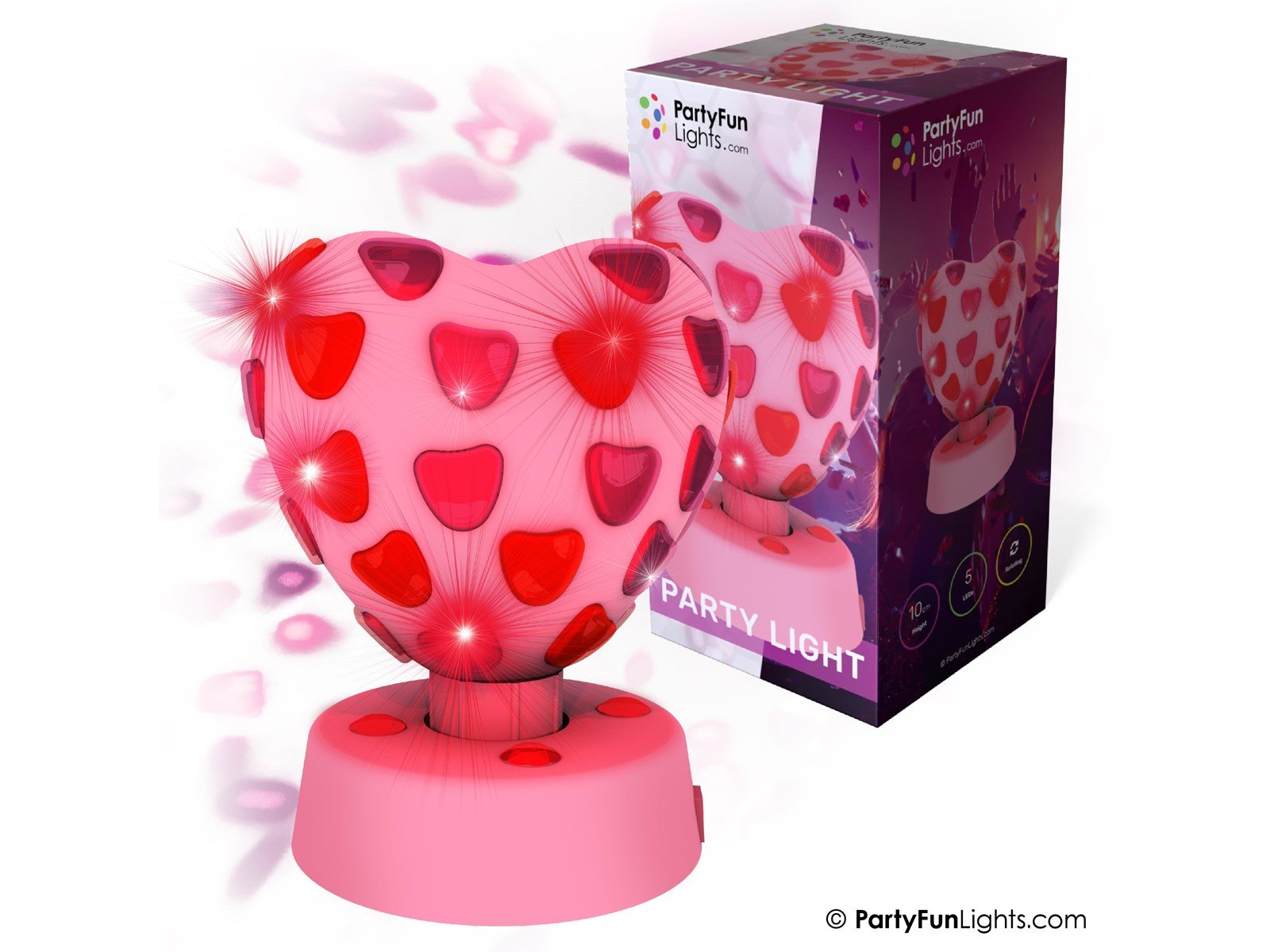 Party Funlight Hjerte disko lampe Ø:15.5cm