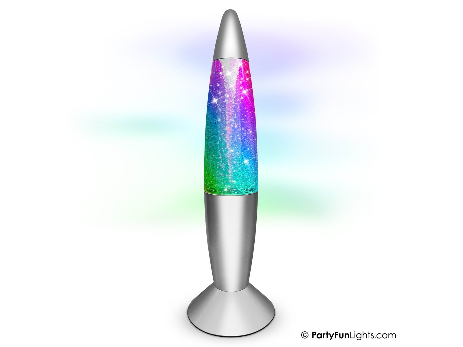 Party Funlight Tornado glitter lampe - Multifarvet H: 36cm